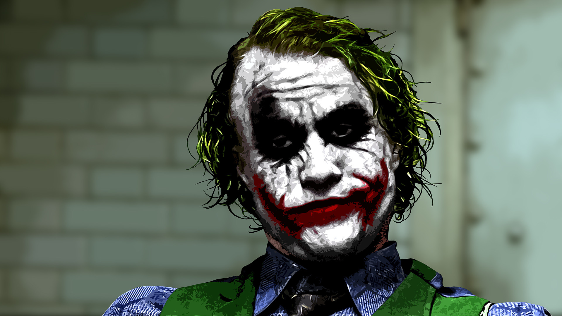 Joker, Heath Ledger, Il cavaliere oscuro, Primo piano, Trucco, 1920x1080, immagine di sfondo