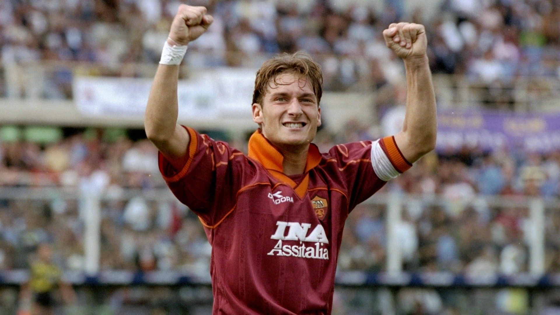 Francesco Totti, AS Roma, Esultanza, Capitano, Full HD, wallpaper per PC
