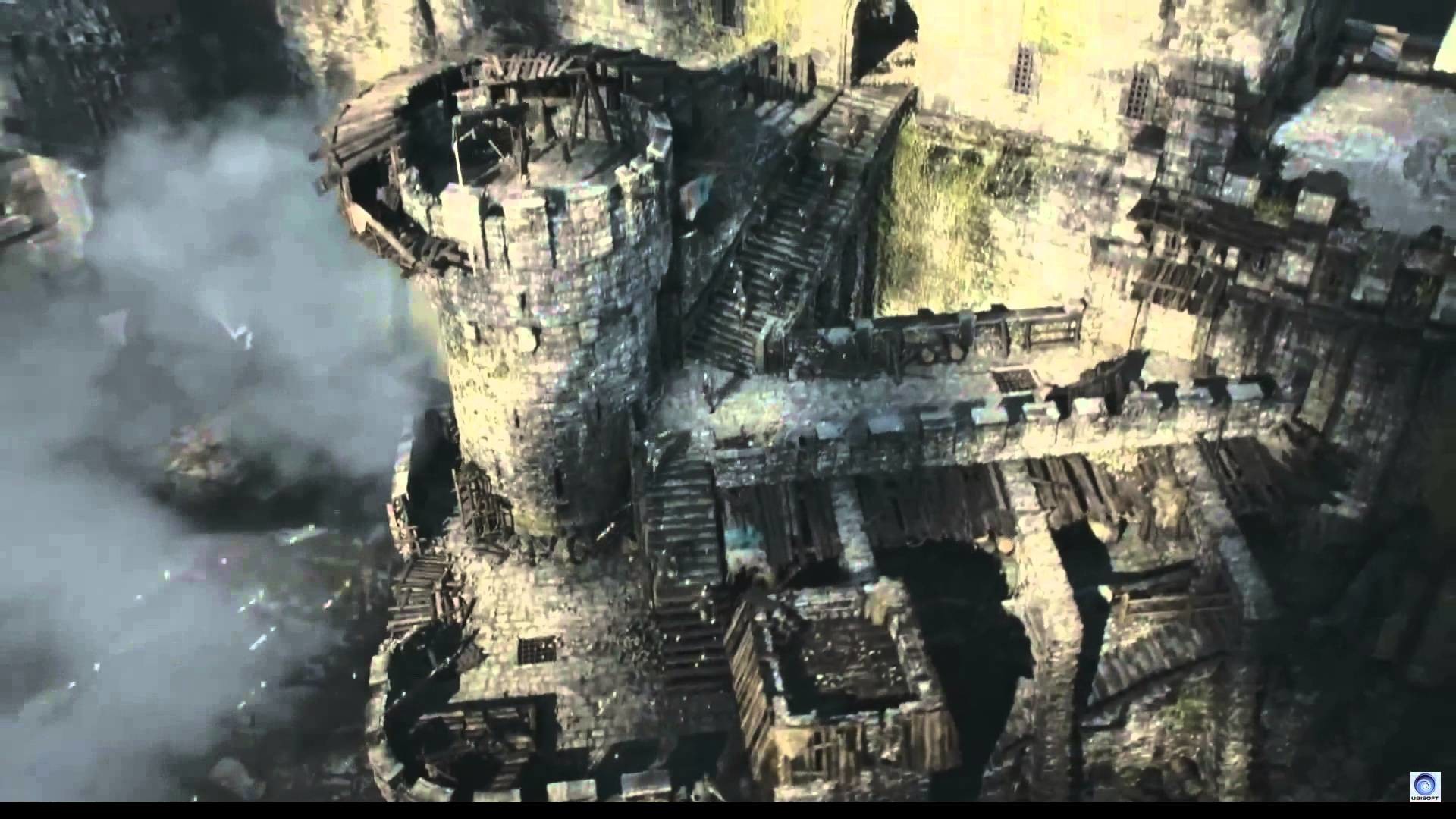 For Honor, Castello, Veduta aerea, Assedio, Fumo, Full HD, sfondo desktop