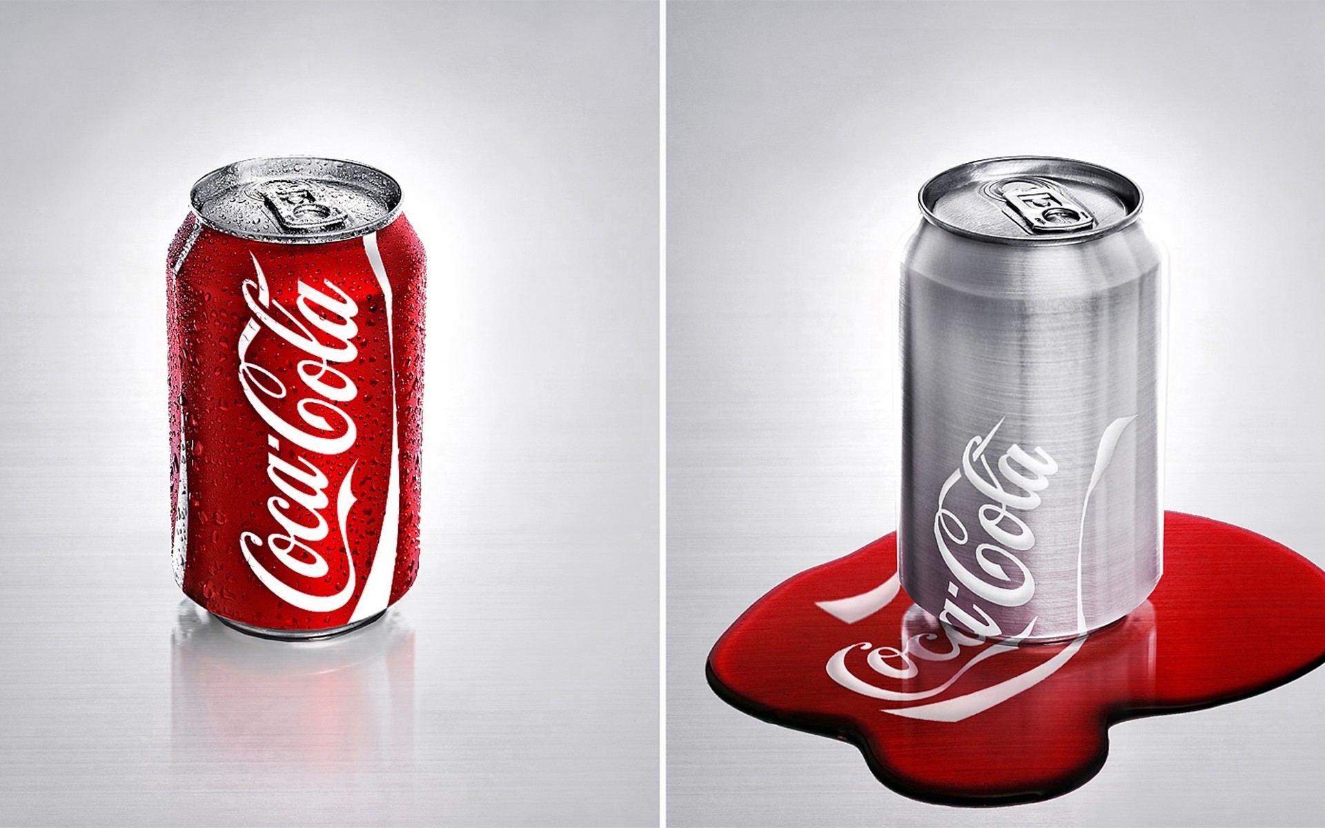 Coca-Cola, Lattine, Vernice che cola, Arte concettuale, 16:10 Full HD, sfondo widescreen