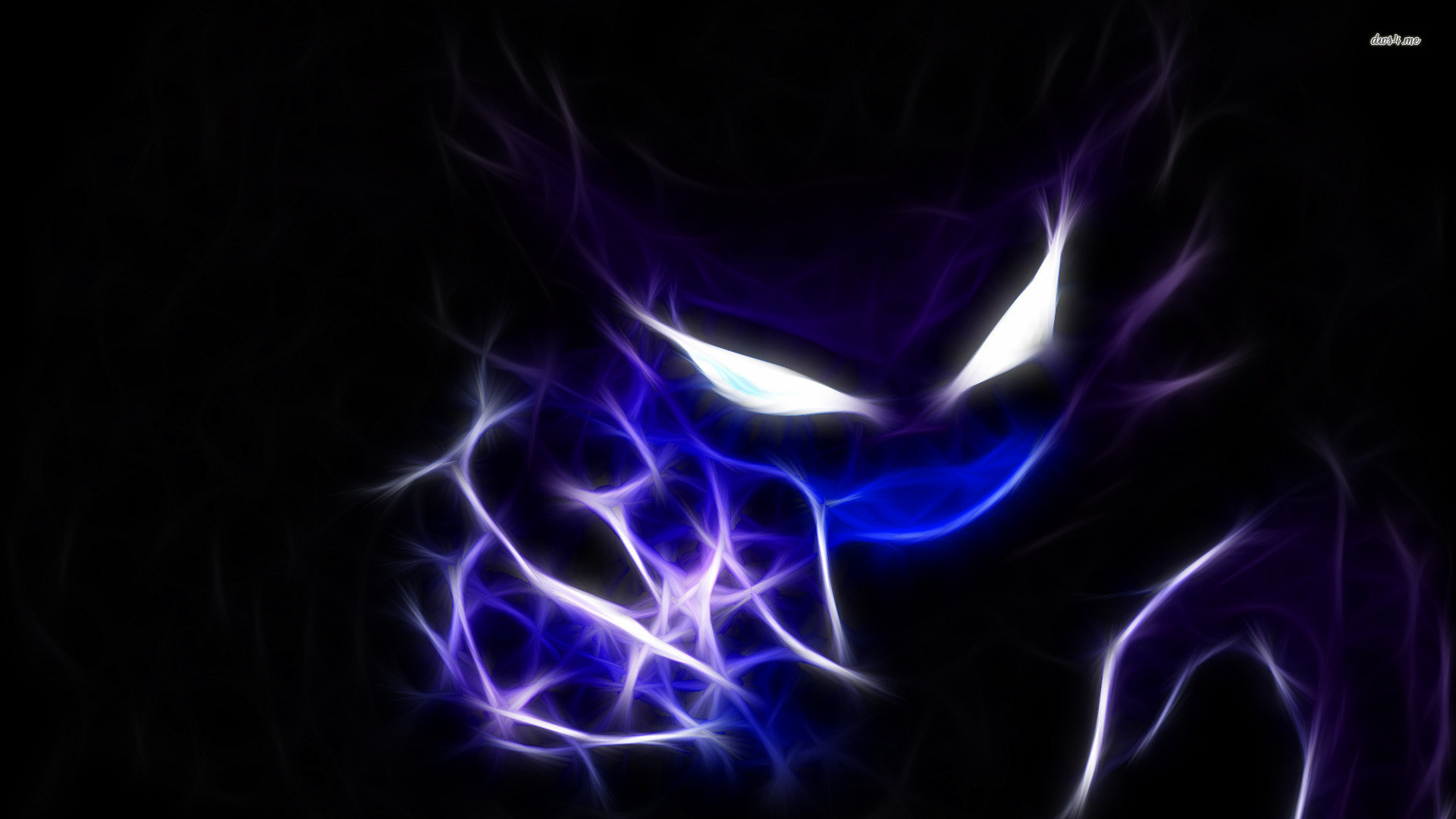 Gengar, Pokémon, Viola, Sfondo nero, Full HD, wallpaper per computer