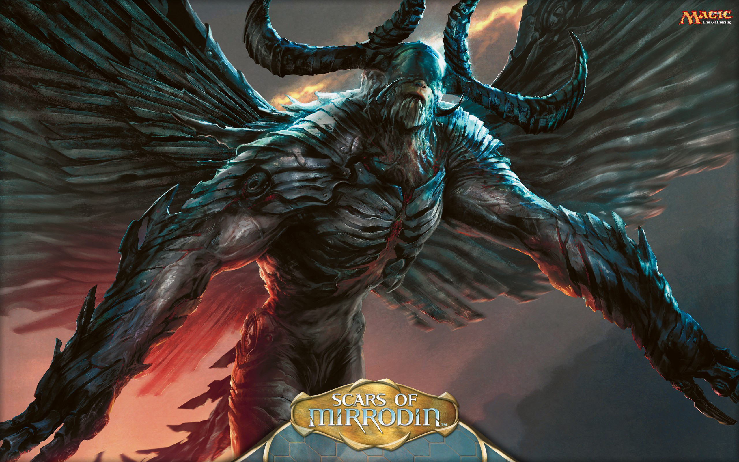 Scars of Mirrodin, MTG, Demone, Ali, 16:10 2K, sfondo widescreen