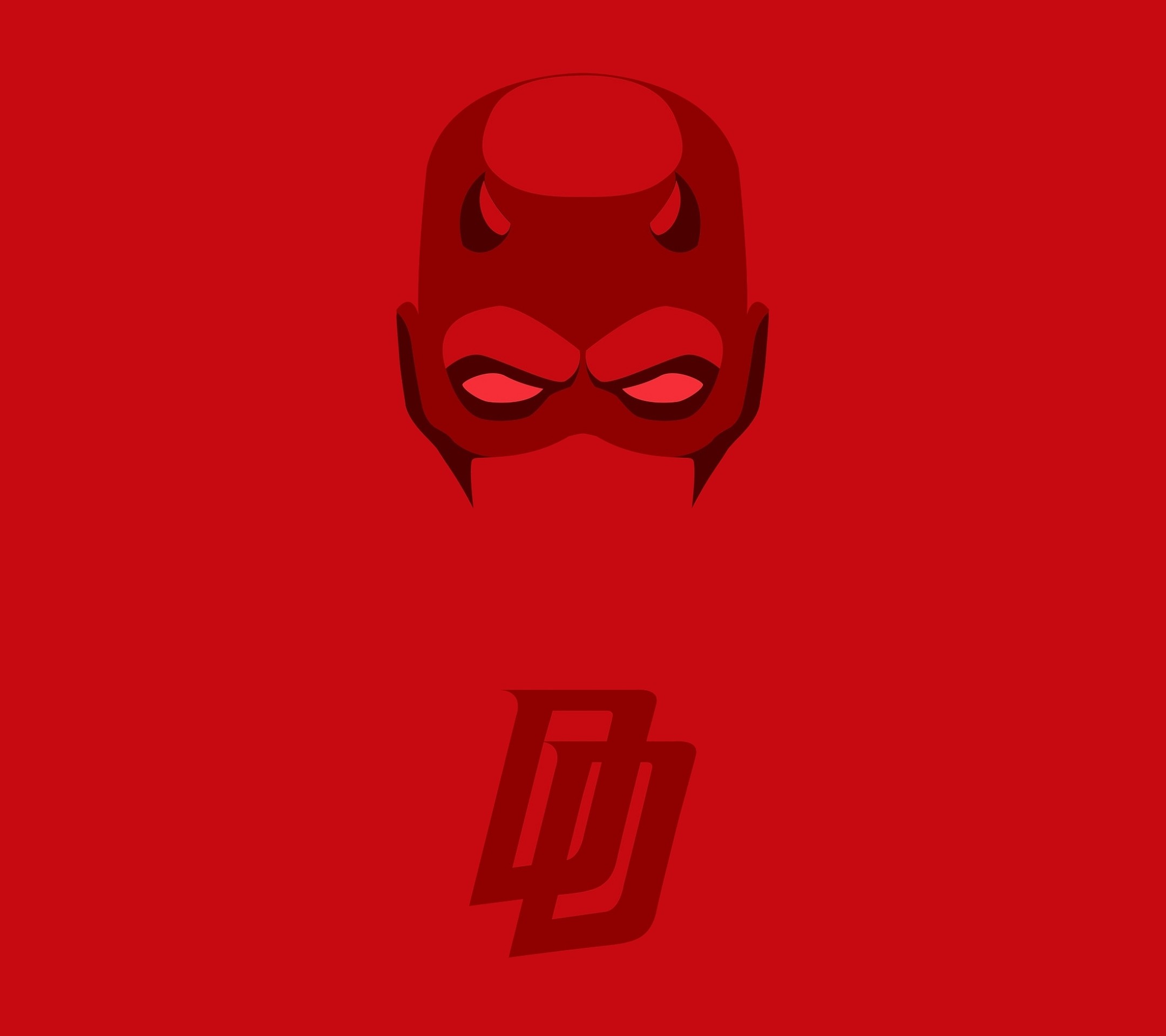 Daredevil, Maschera, Logo DD, Minimalista, Rosso, sfondo per iPad e tablet