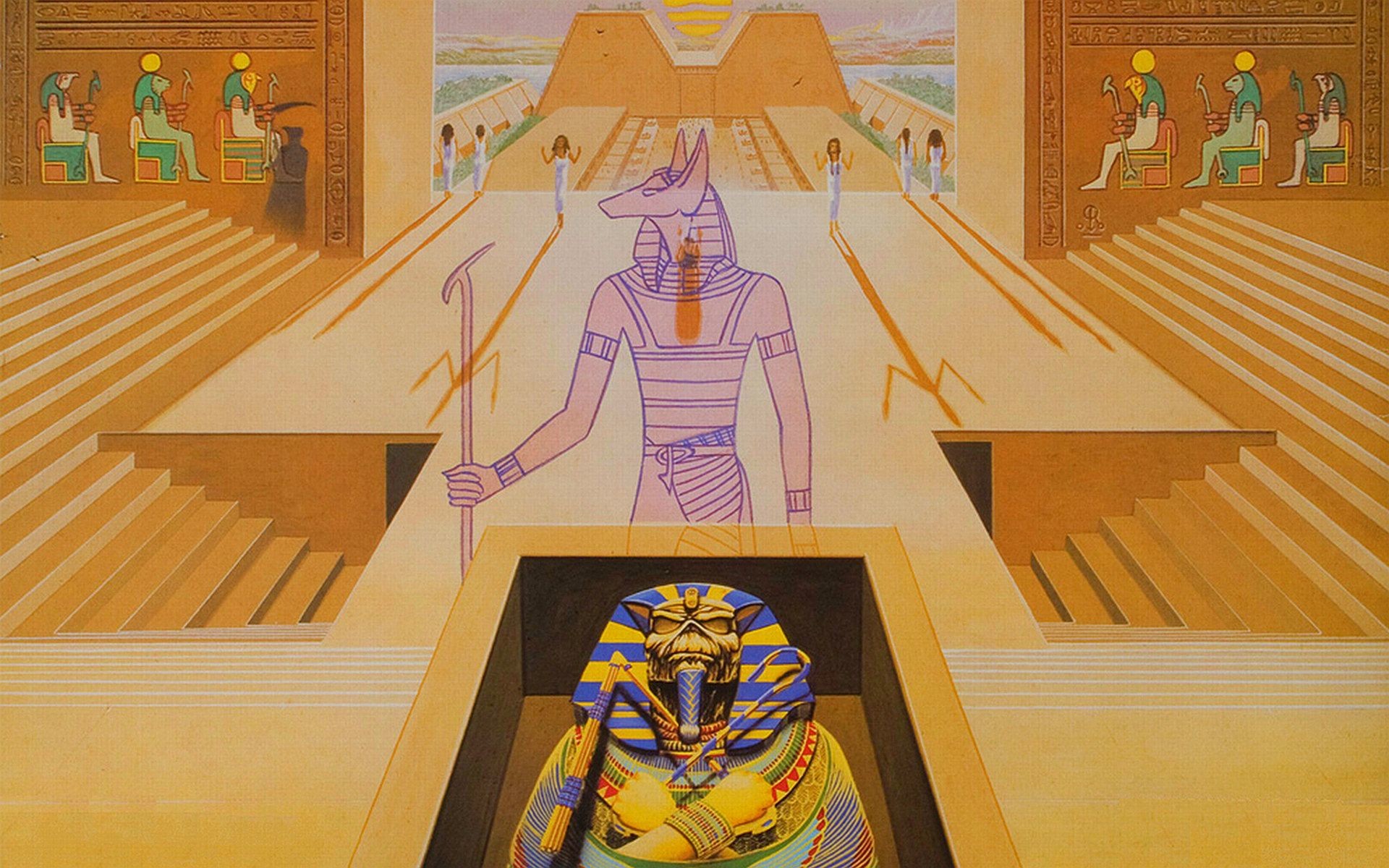 Powerslave, Iron Maiden, Anubi, Antico Egitto, Piramide, Full HD, sfondo per PC