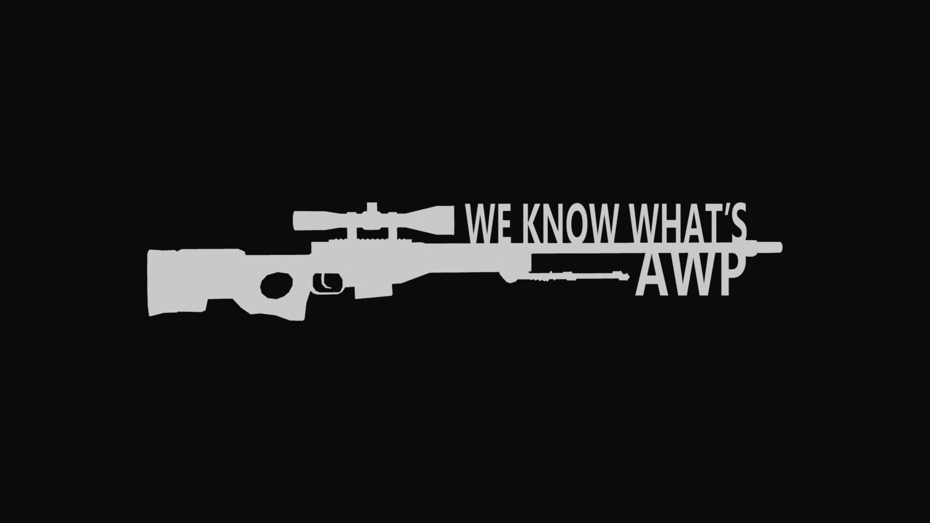 We Know What's AWP, AWP, CS:GO, Sfondo nero, 4K, wallpaper per PC