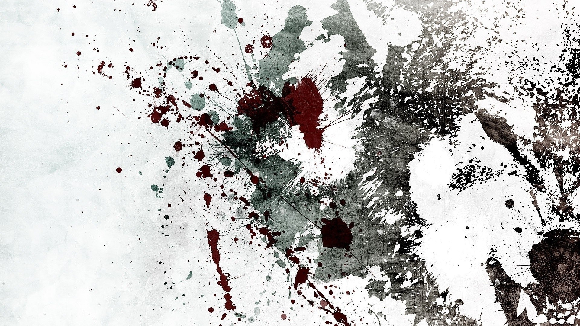 Lupo, Schizzi di vernice, Arte astratta, Sfondo bianco, Full HD, wallpaper per computer