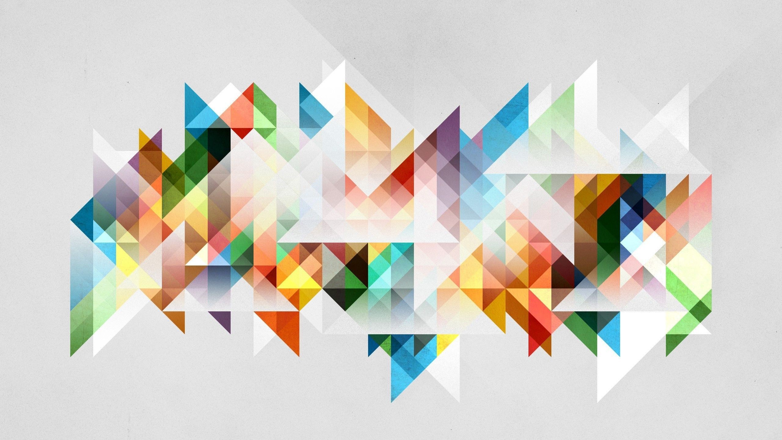 Triangoli, Multicolore, Sfondo bianco, 2K, wallpaper desktop