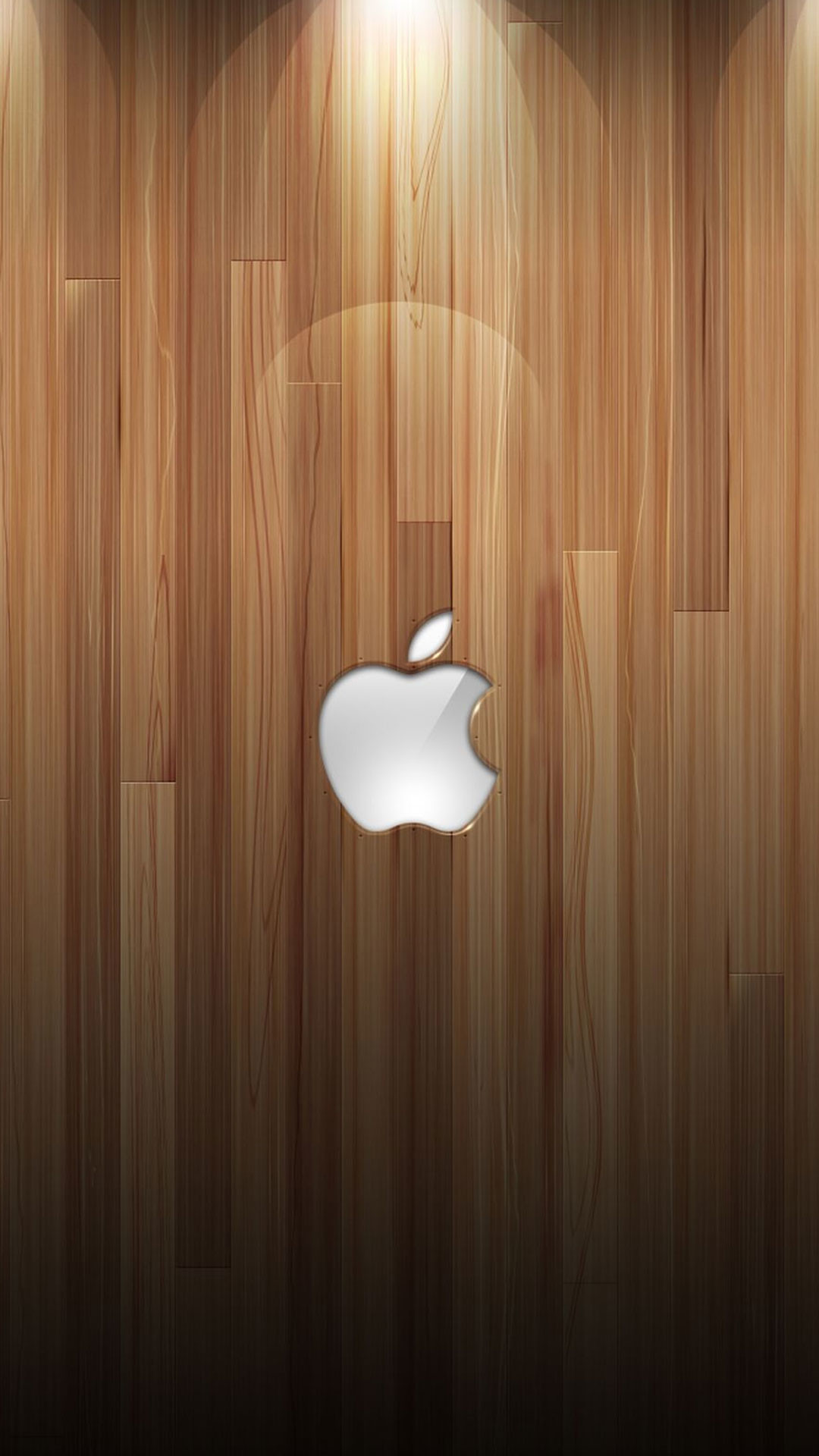 Logo Apple, Legno, Luce, wallpaper iPhone 16