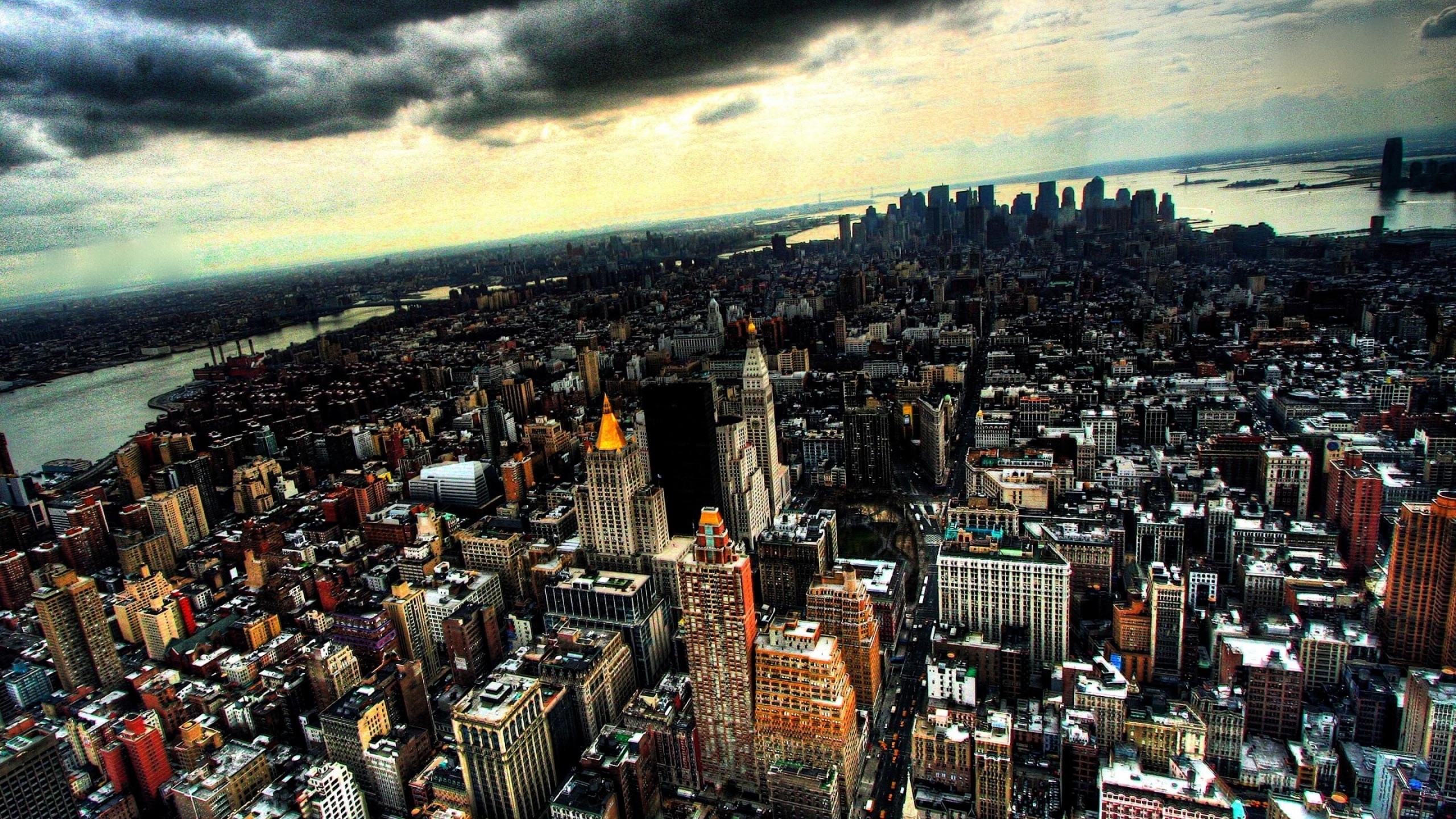 New York, Vista aerea, Grattacieli, HDR, 2K, sfondo iMac