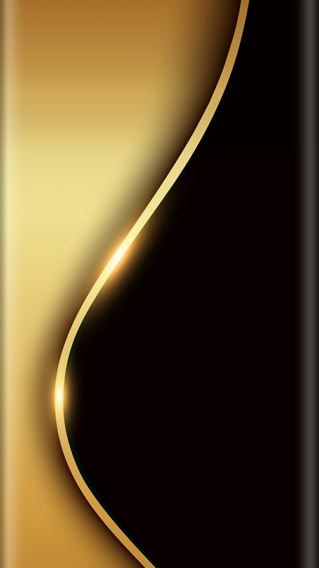 Onda dorata, Nero e oro, Astratto, Lusso, Full HD, sfondo per iPhone e Android