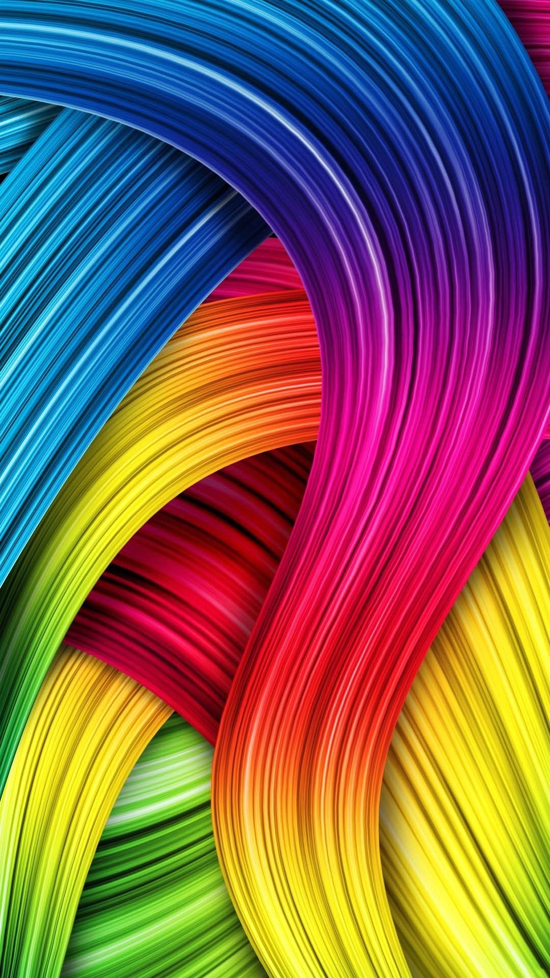 Astratto, Strisce arcobaleno, Onde, Colori vivaci, Full HD, sfondo per smartphone