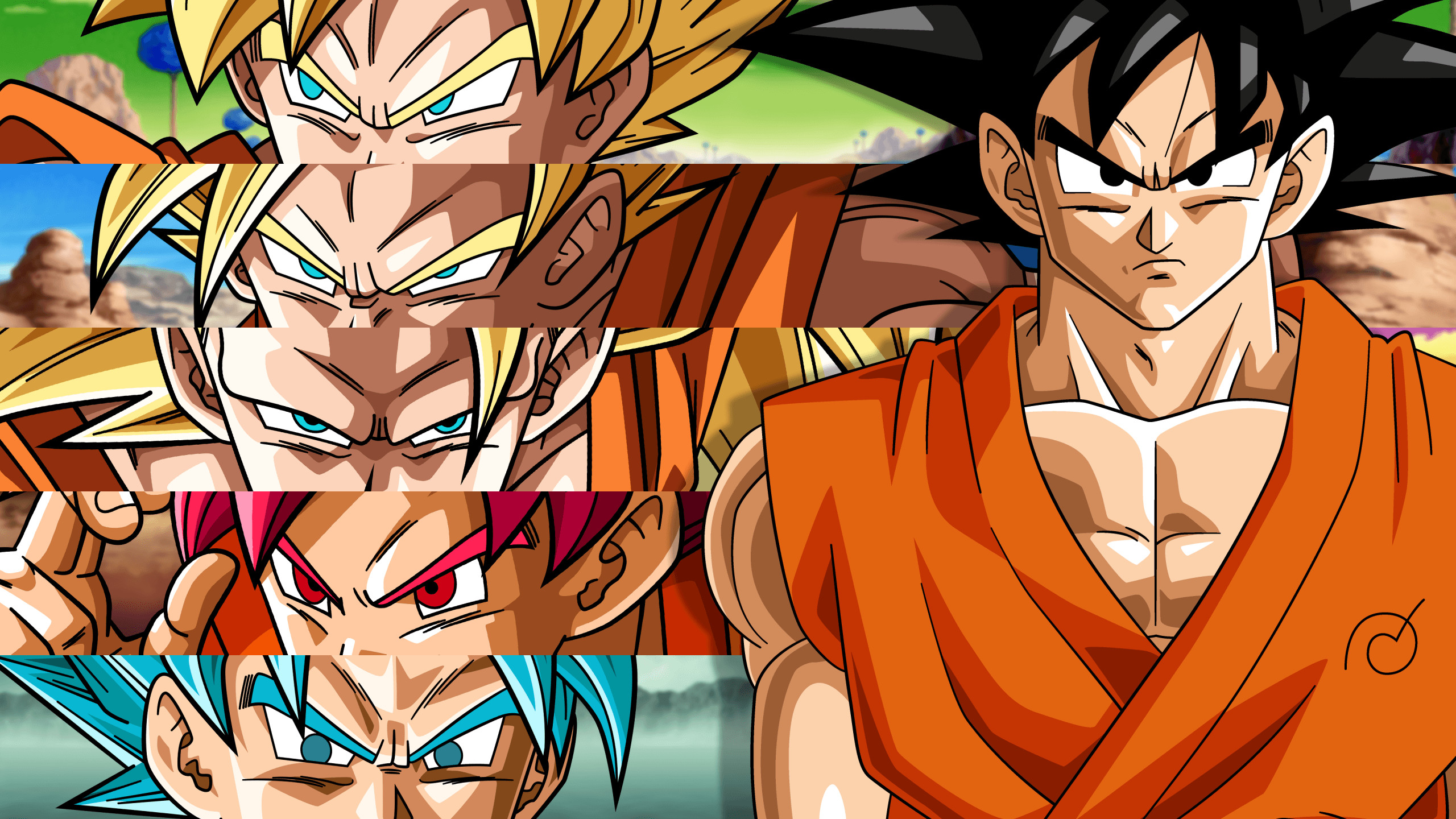 Son Goku, Trasformazioni, Super Saiyan, Super Saiyan God, Dragon Ball Super, sfondo desktop