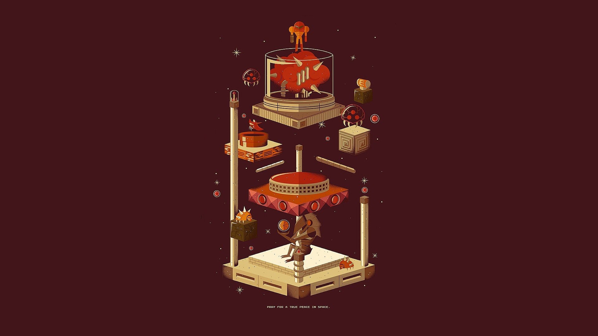 Illustrazione, Sfondo bordeaux, 1920x1080, wallpaper desktop