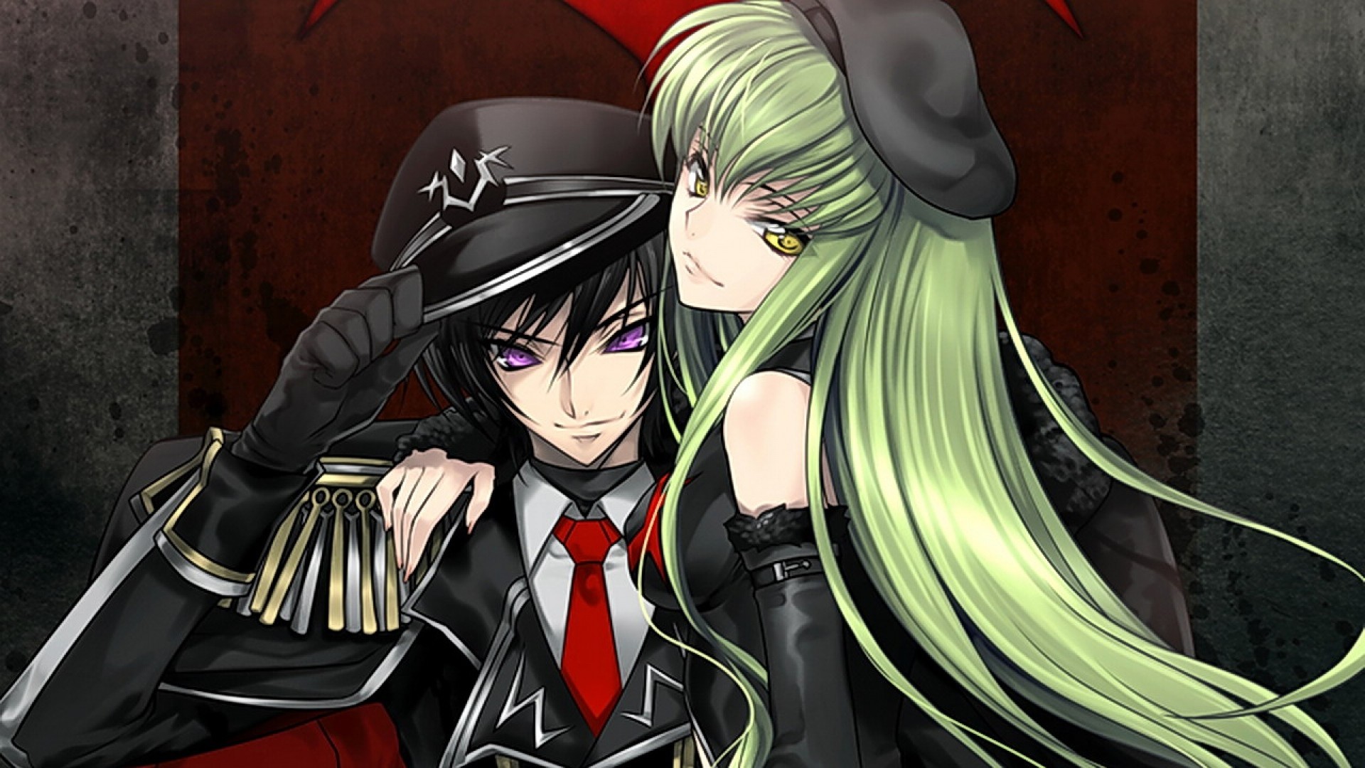 Lelouch Lamperouge, C.C., Code Geass, Uniforme, Anime, 1920x1080, wallpaper desktop
