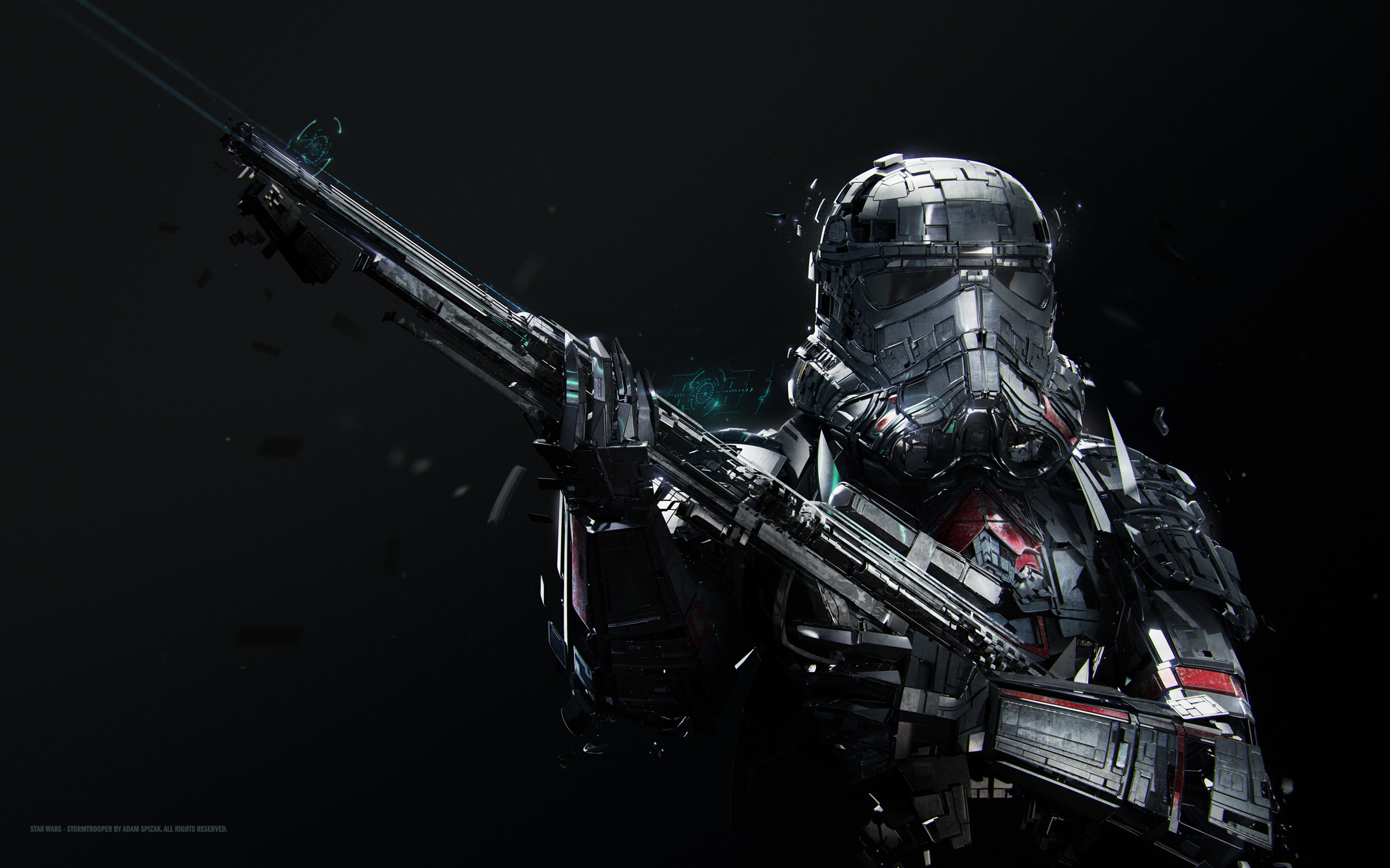 Death Trooper, Rogue One, Star Wars, Blaster, Sfondo nero, 2K, wallpaper per PC