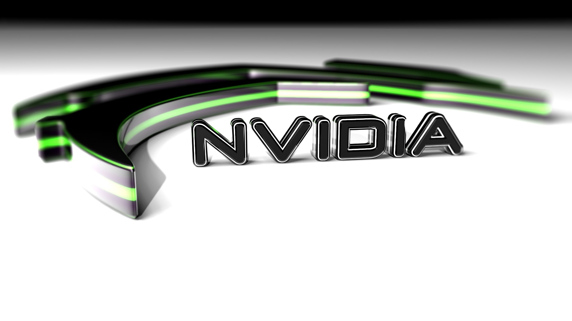 Nvidia, Logo Nvidia, Rendering 3D, Sfondo bianco, Verde, 16:9 Full HD, wallpaper widescreen