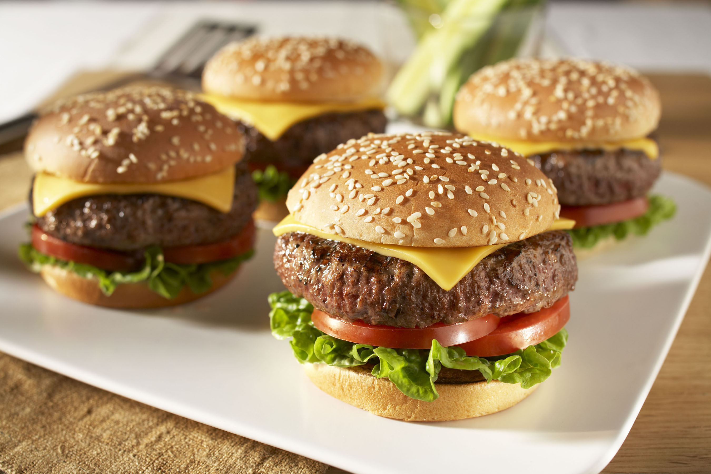 Cheeseburger, Hamburger, Fast food, Panino, 2K, sfondo per PC e portatile