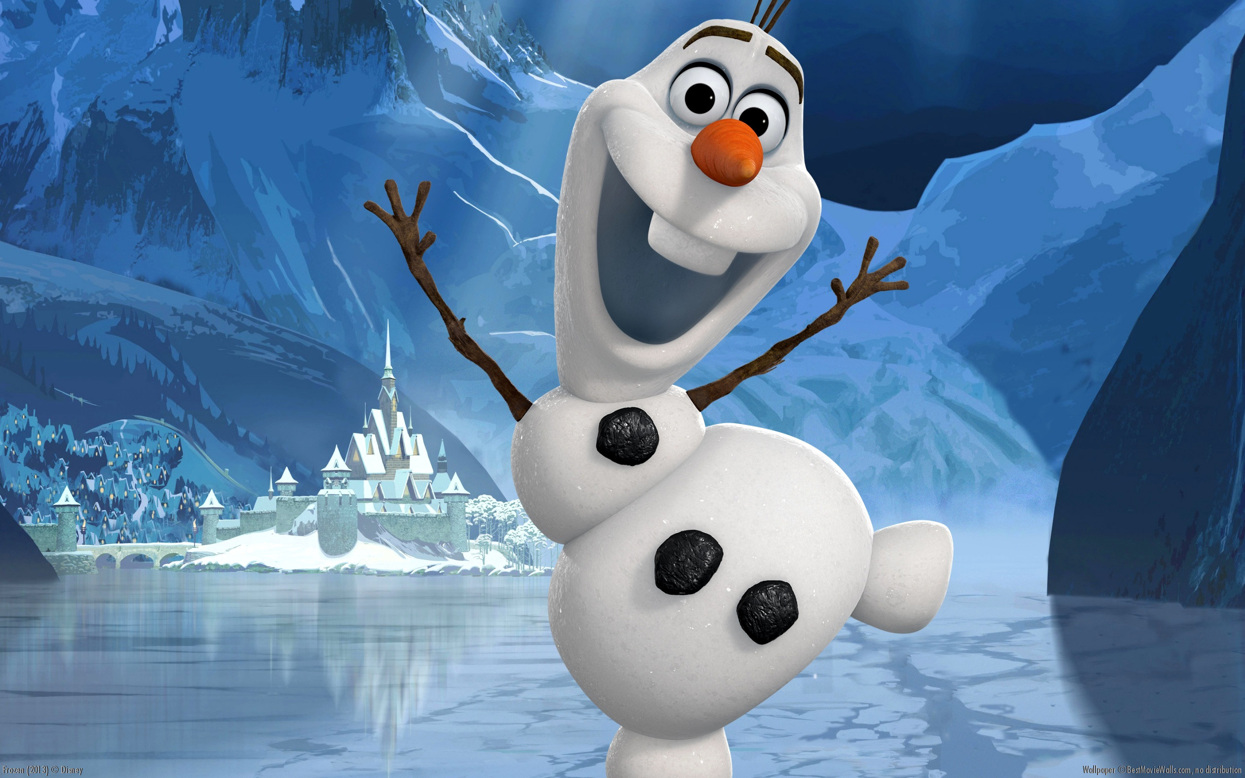 Olaf, Frozen - Il regno di ghiaccio, Arendelle, Fiordo, 16:10 2K, wallpaper widescreen