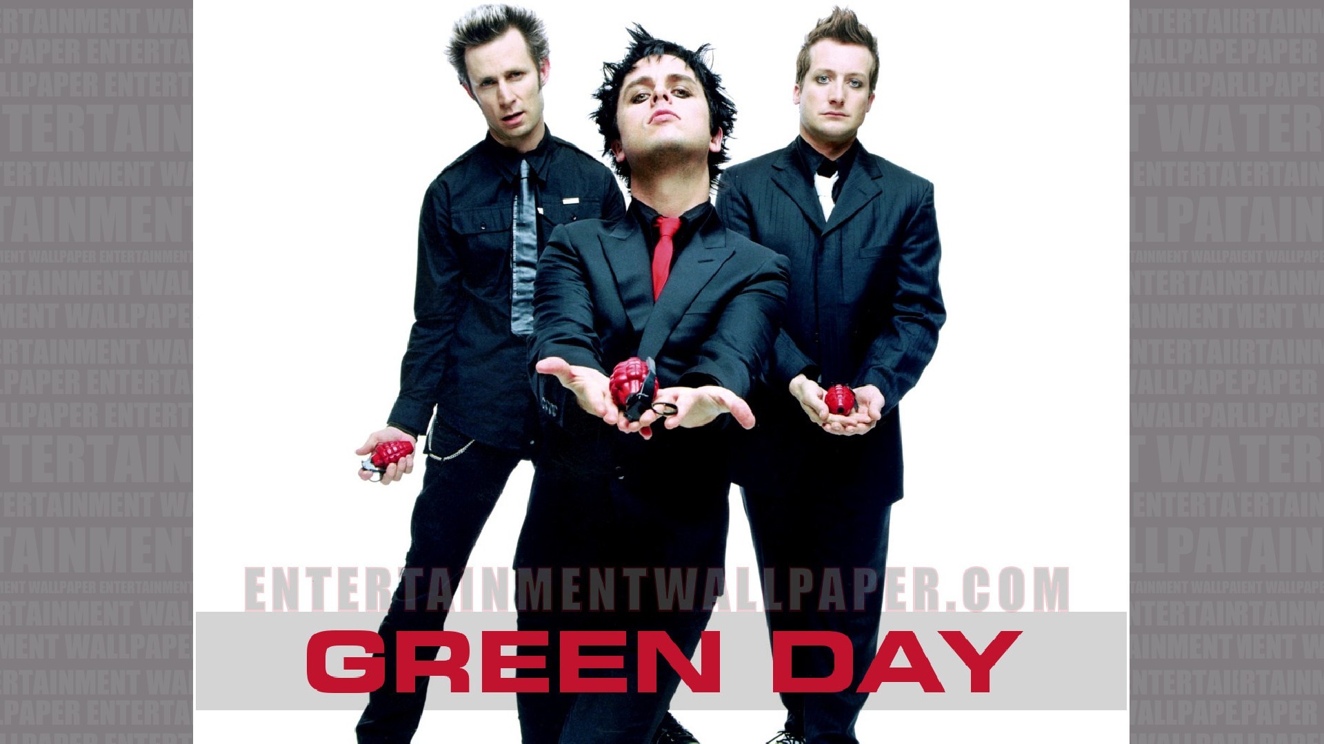Green Day, Billie Joe Armstrong, Mike Dirnt, Tré Cool, Granata a cuore, sfondo desktop 1080p