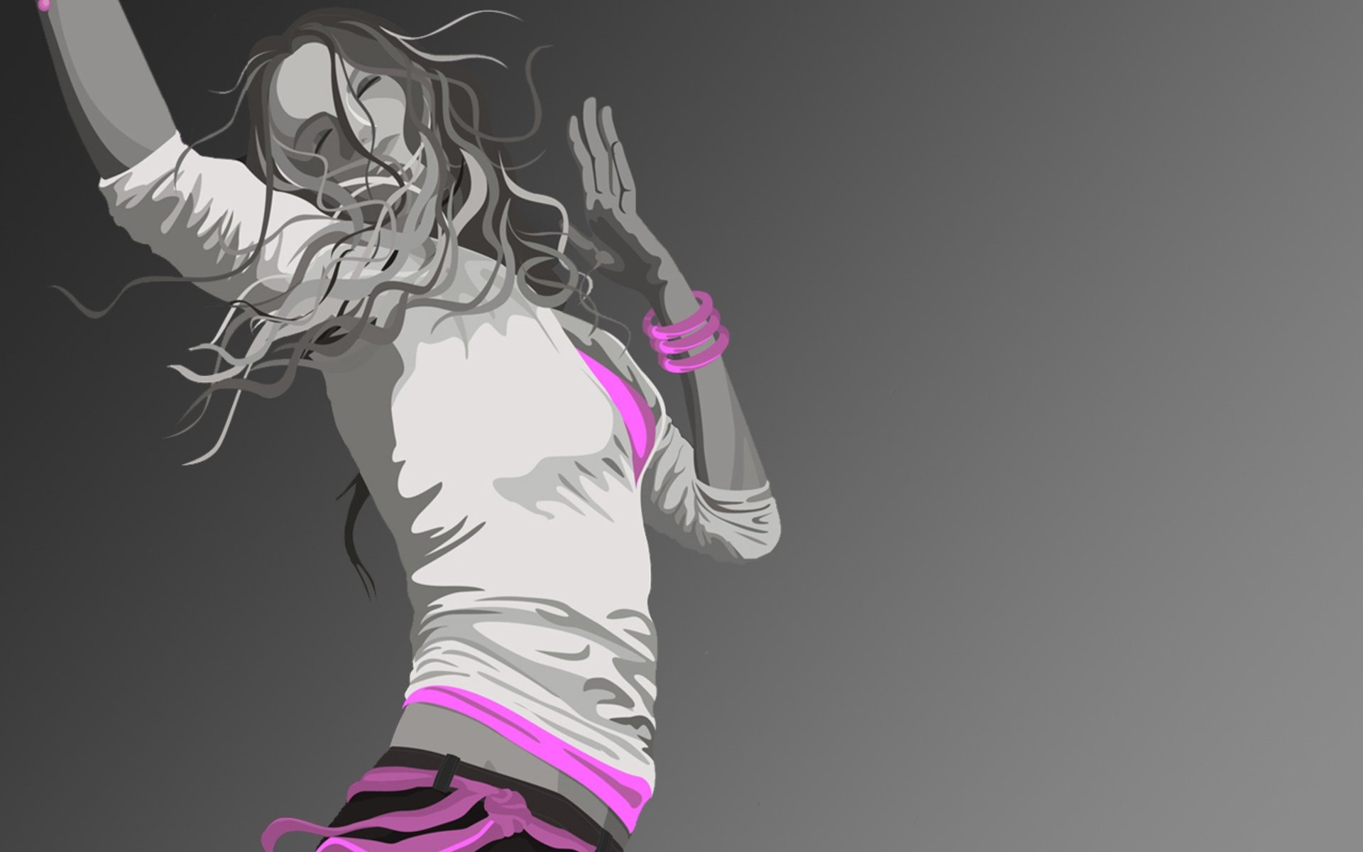 Ballerina, Illustrazione, Grigio, Danza, 1920x1200, sfondo per PC