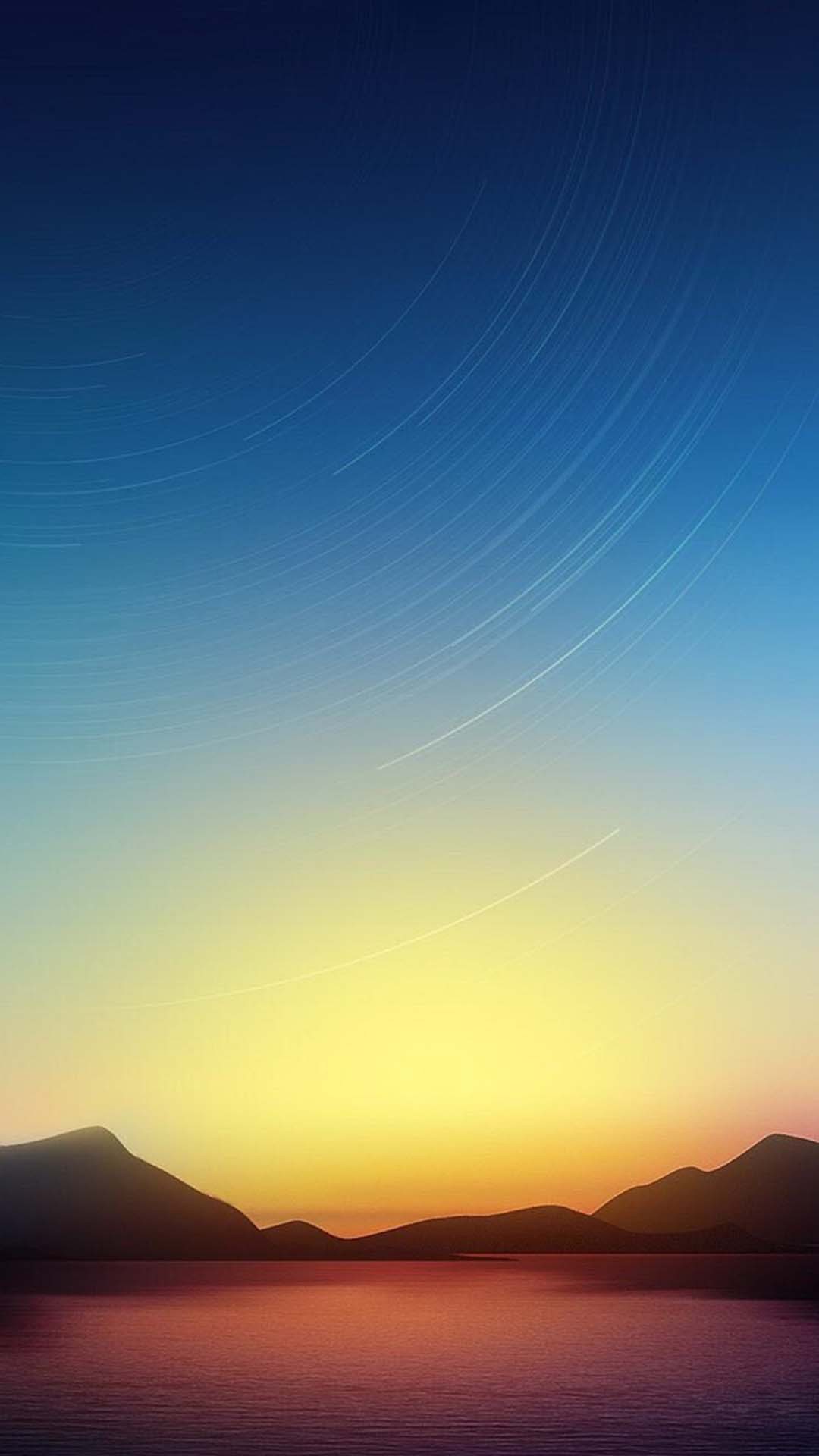 Alba, Montagne, Sfumatura, Lago, Minimalista, sfondo Full HD per smartphone