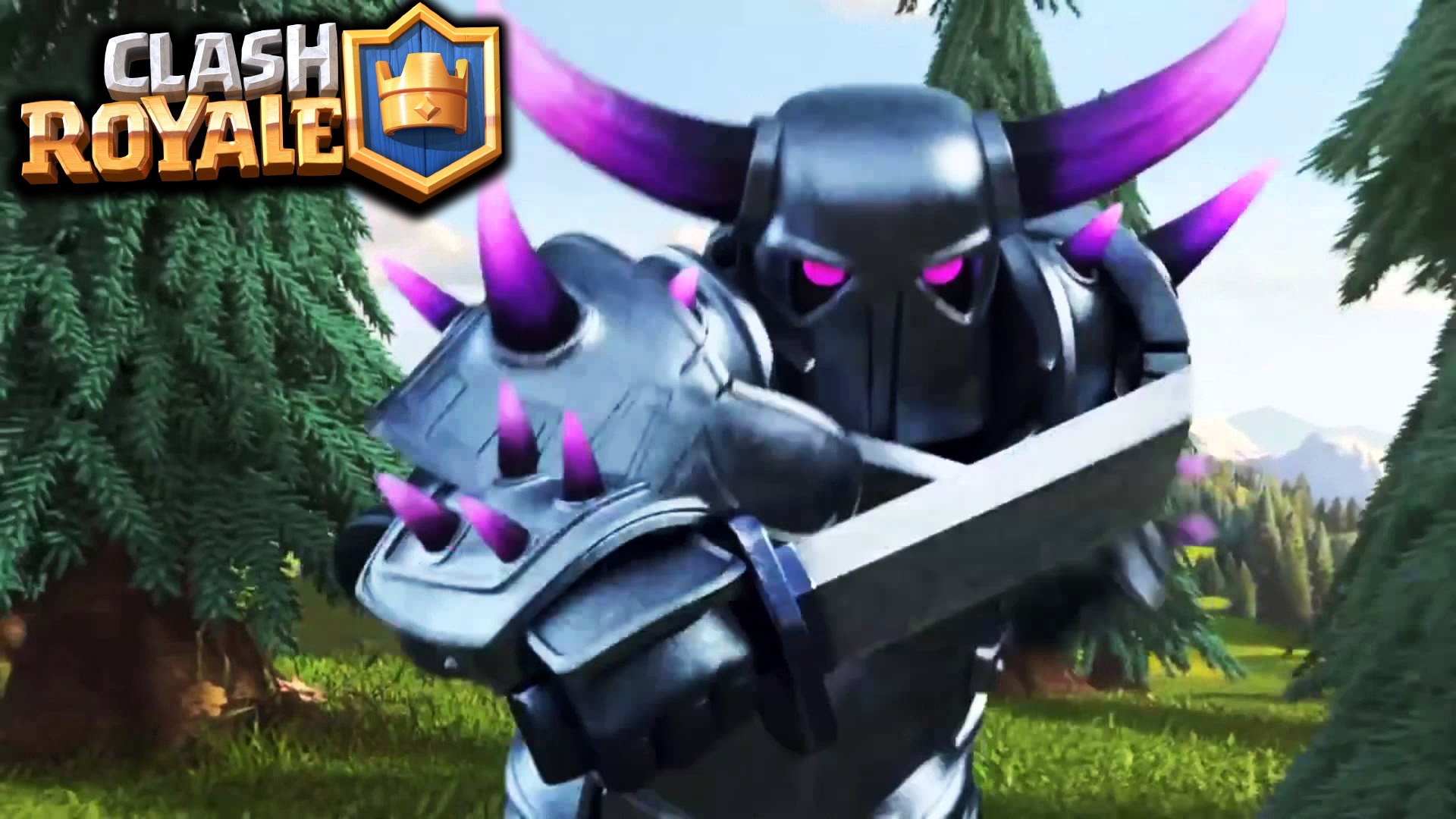 Clash Royale, P.E.K.K.A, Logo, Foresta, Full HD, sfondo Windows 11