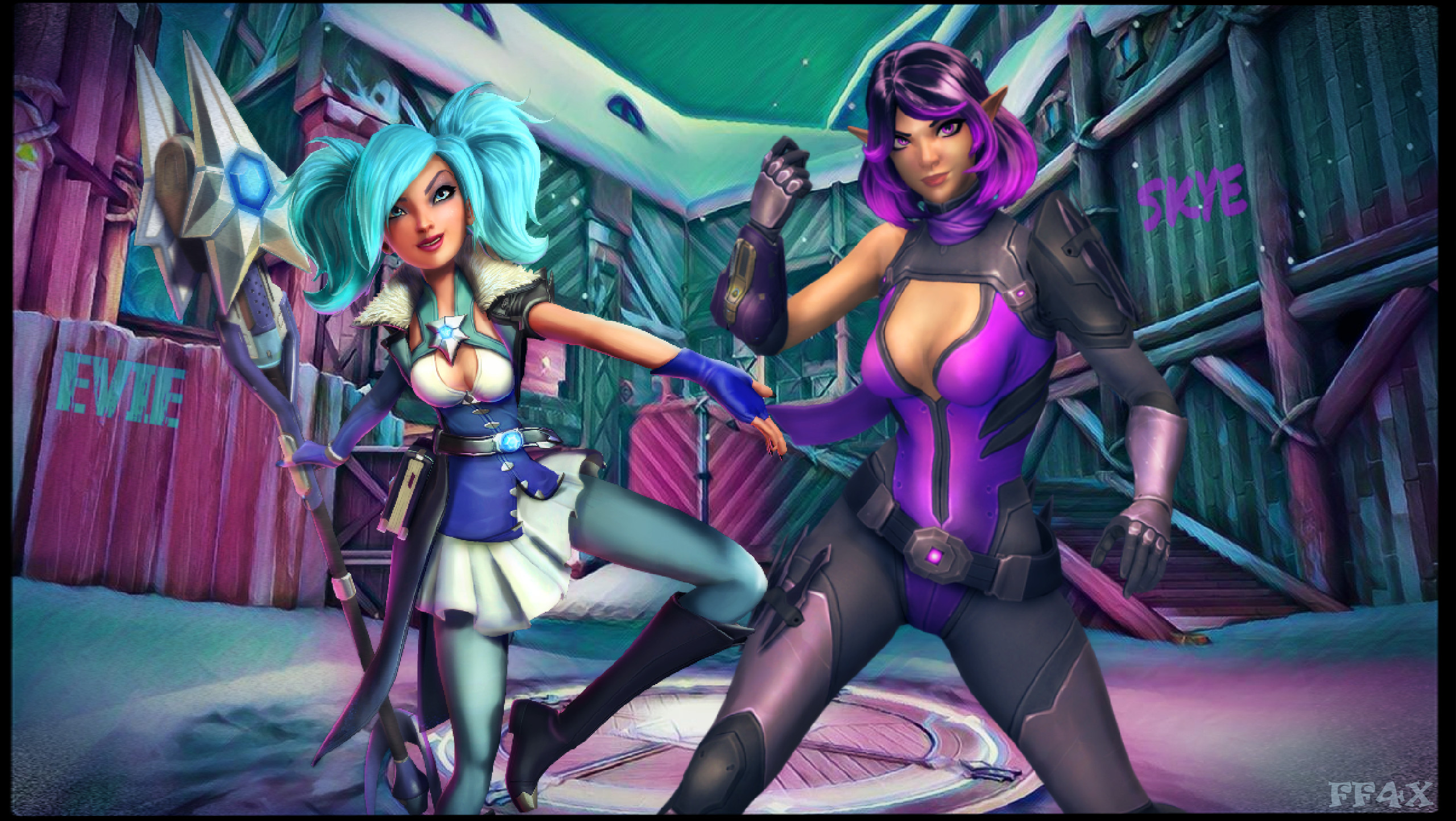 Evie, Skye, Paladins, Fan art, 2K, sfondo per PC e portatile