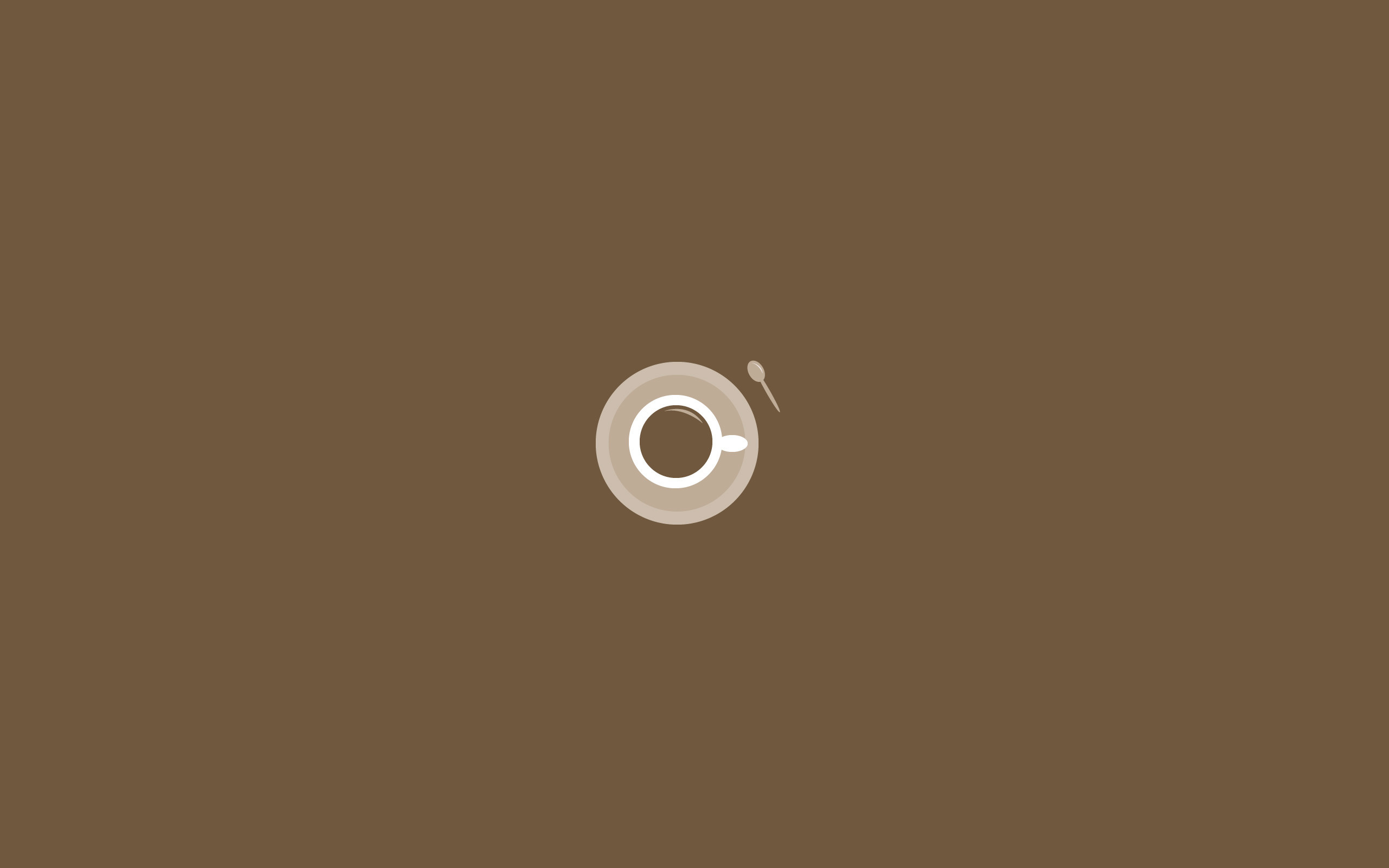 Tazza di caffè, Icona, Sfondo marrone, Minimalista, 2K, wallpaper desktop