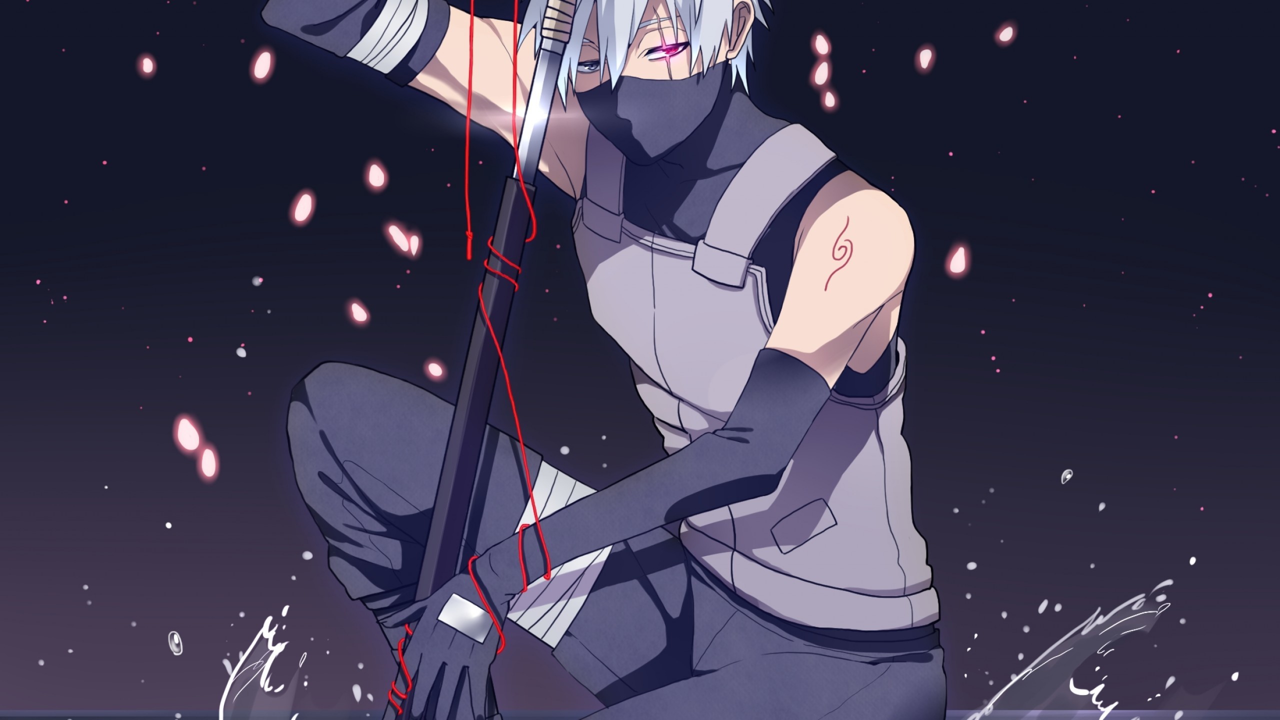 Kakashi Hatake, Naruto, ANBU, Katana, Anime, 2K, sfondo desktop