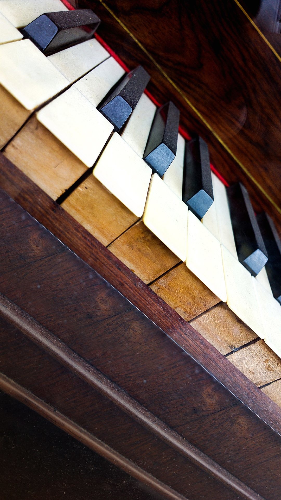 Tasti del pianoforte, Pianoforte, Legno, Primo piano, Full HD, sfondo verticale per cellulare