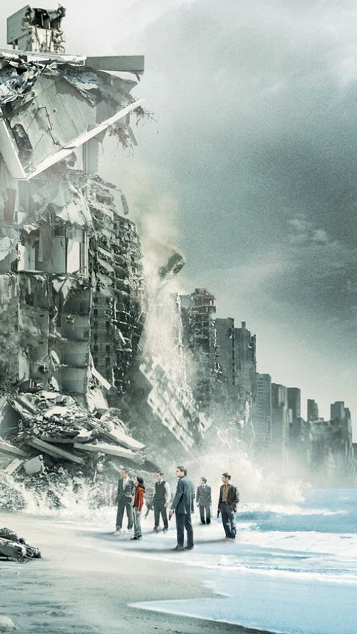 Inception, Limbo, Spiaggia, Edifici crollati, QHD+, sfondo verticale per cellulare