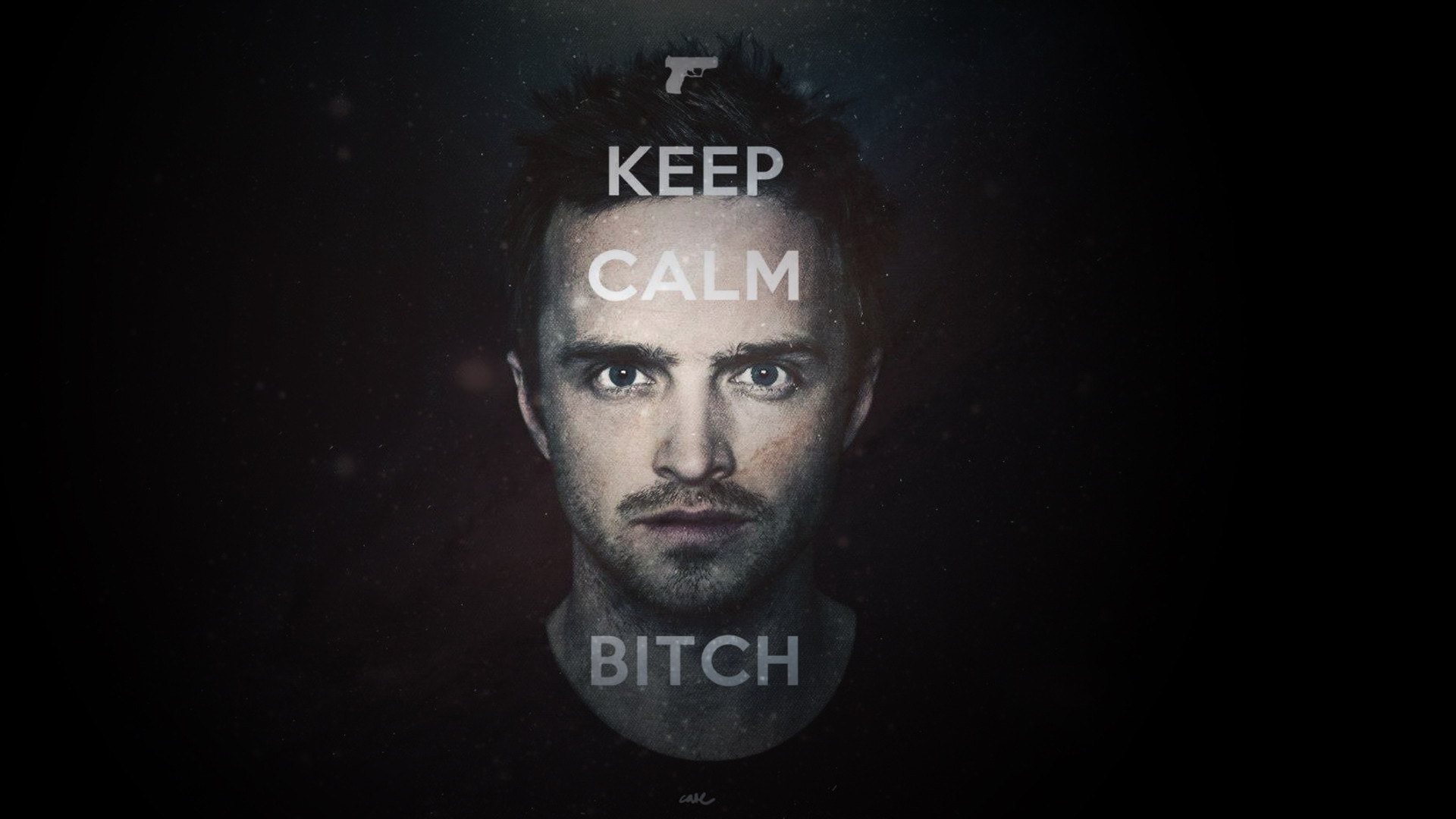 Jesse Pinkman, Aaron Paul, Breaking Bad, Keep Calm, Sfondo scuro, wallpaper desktop Full HD