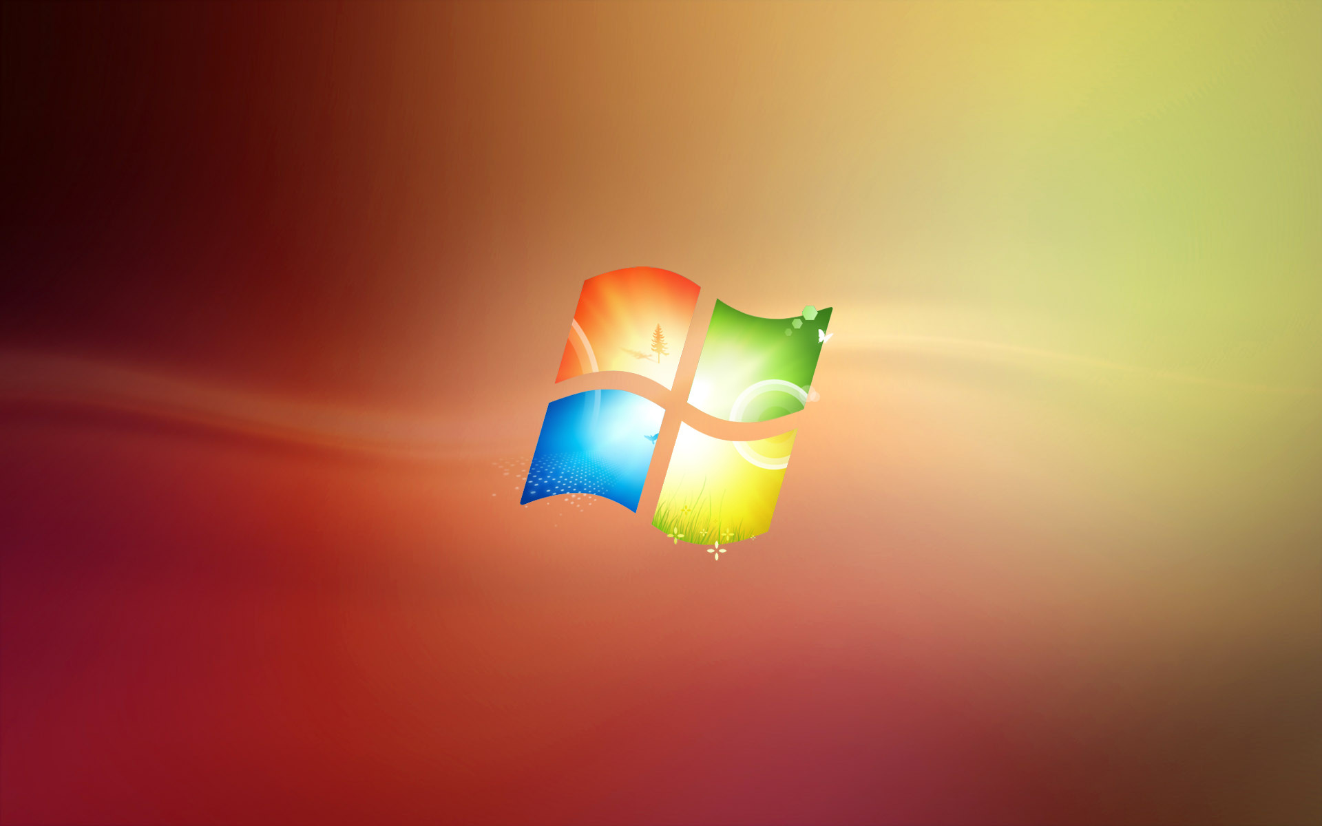 Logo Windows, Windows 7, Rosso, Sfumatura, 16:10 Full HD, sfondo widescreen