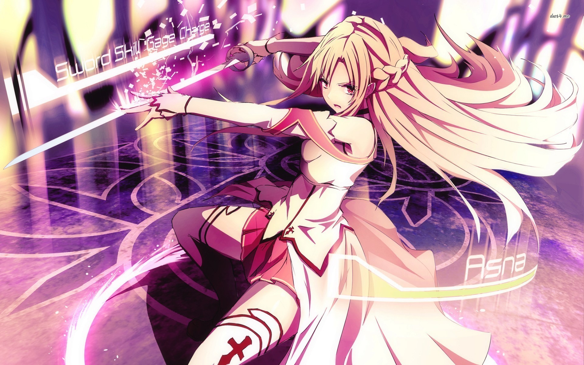 Asuna, Sword Art Online, Spada, Toni rosa, 16:10 Full HD, sfondo widescreen