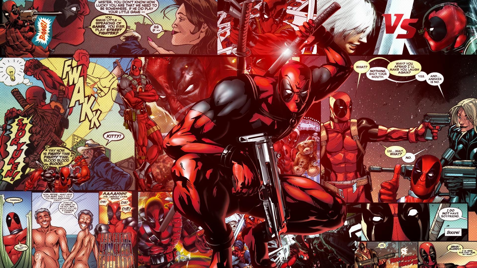 Deadpool, Dante, Fumetto, Collage, Marvel, 1920x1080, immagine di sfondo