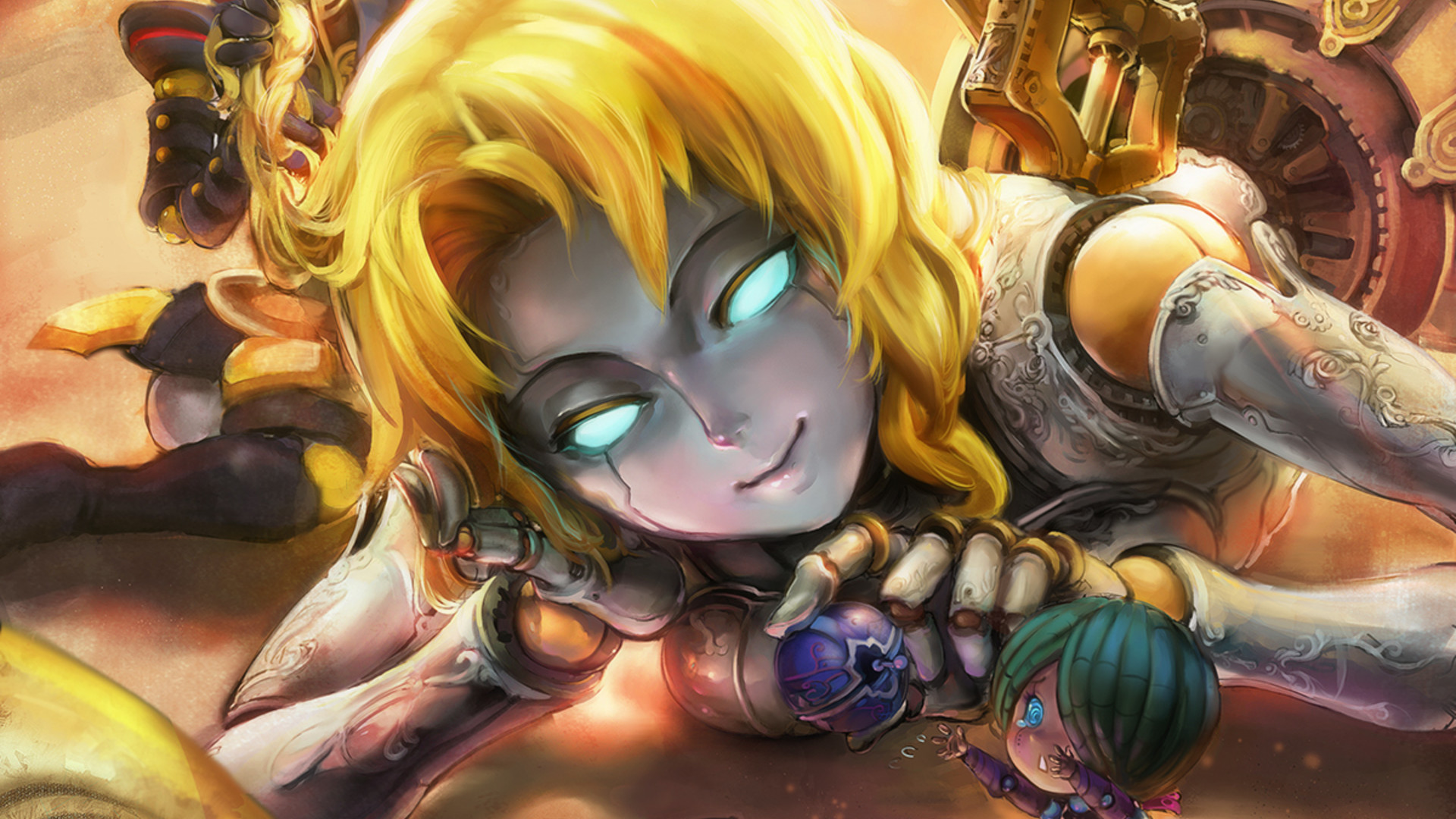 Orianna, League of Legends, Arte digitale, Dorato, Full HD, sfondo per PC