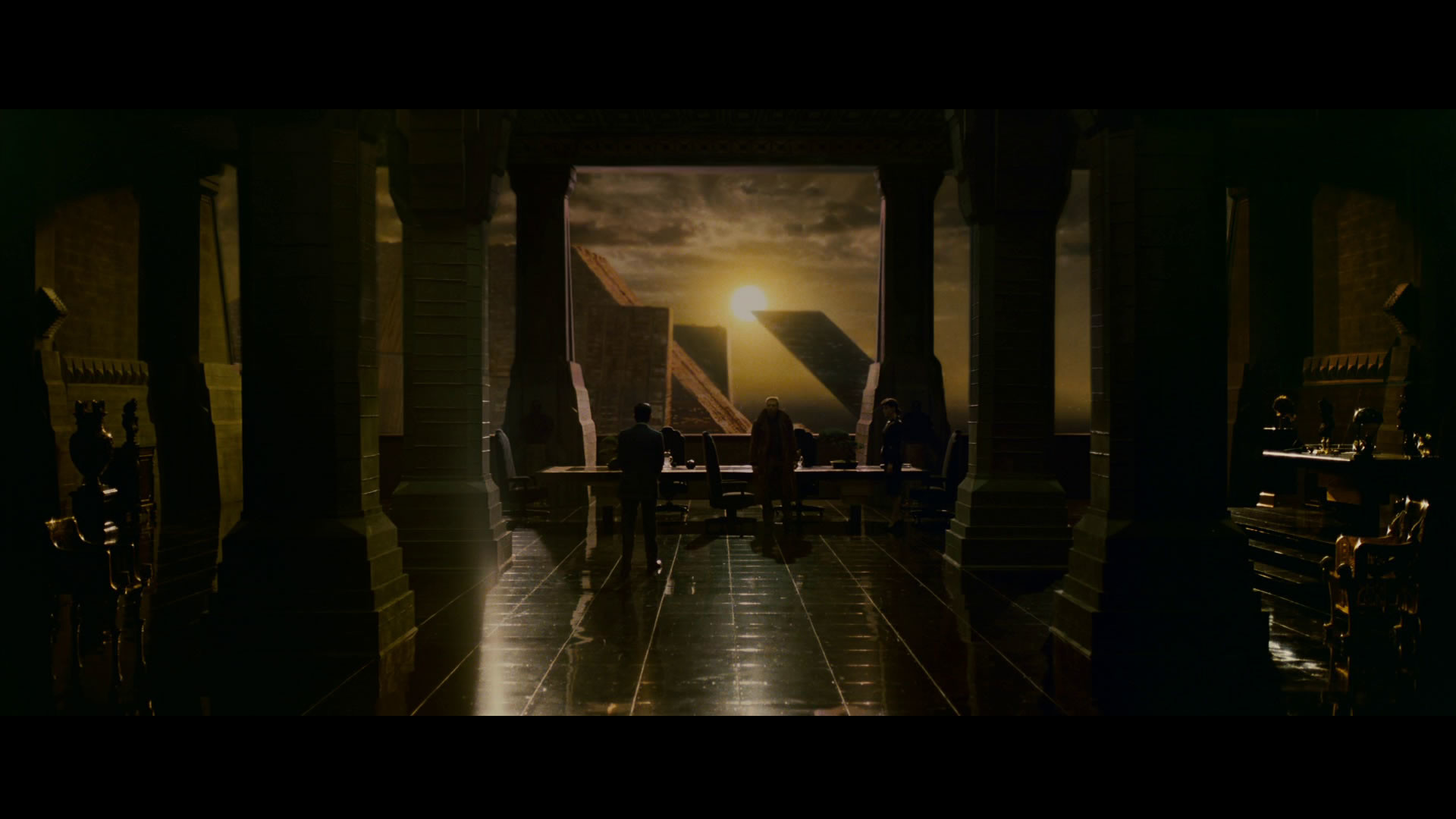 Blade Runner, Tyrell Corporation, Ufficio, Tramonto, Colonne, Full HD, sfondo per PC