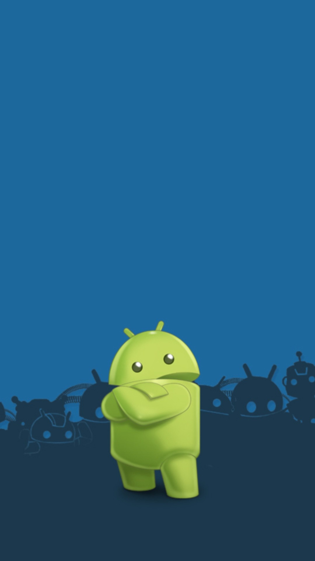 Android, Bugdroid, Sfondo blu, Illustrazione, Full HD, schermata di blocco del cellulare