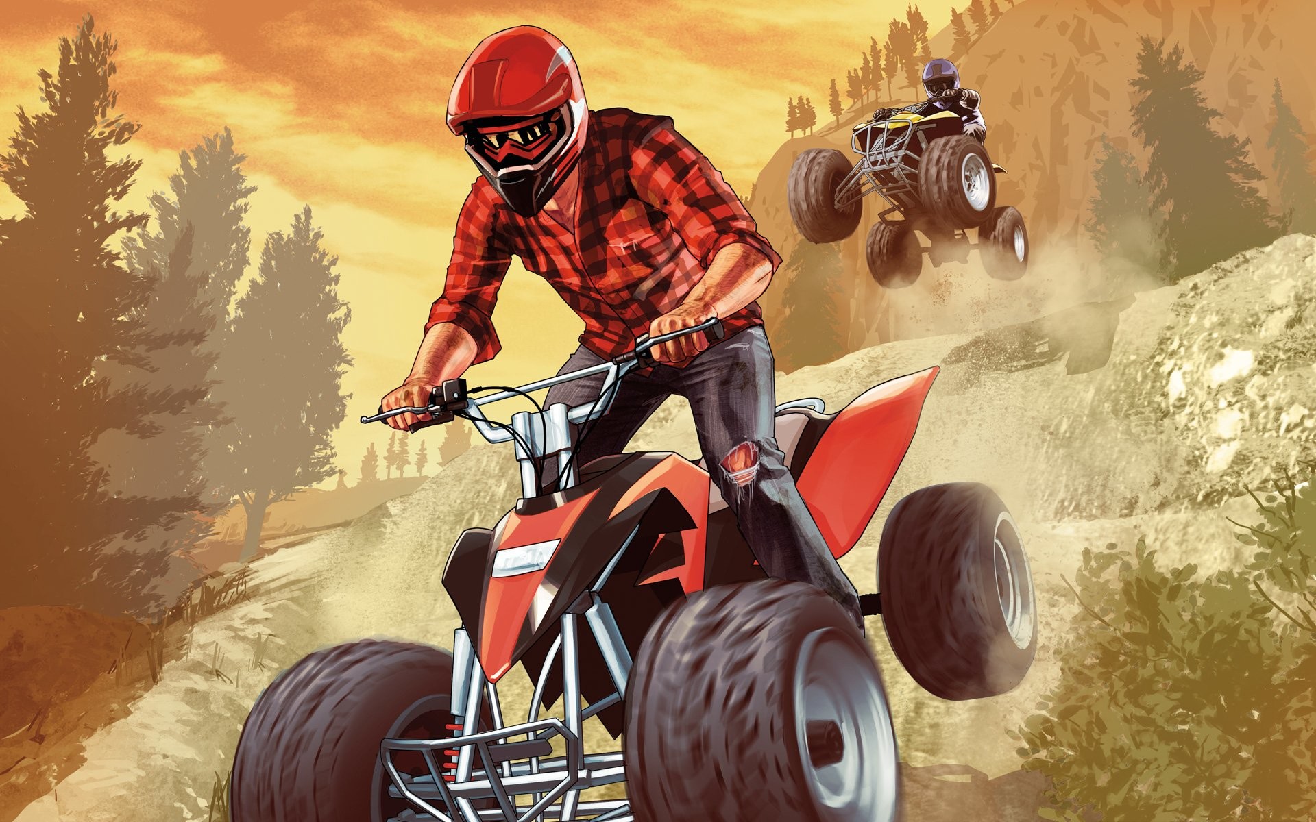Grand Theft Auto V, Quad, Motocross, Polvere, 1920x1200, immagine di sfondo