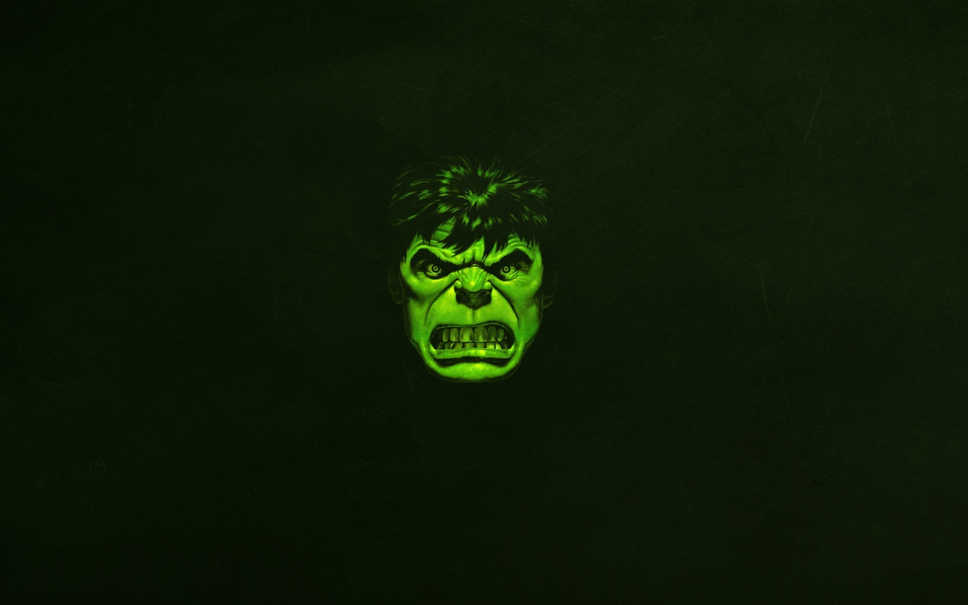 Hulk, Volto, Sfondo verde scuro, Minimalismo, 16:10 Full HD, wallpaper widescreen