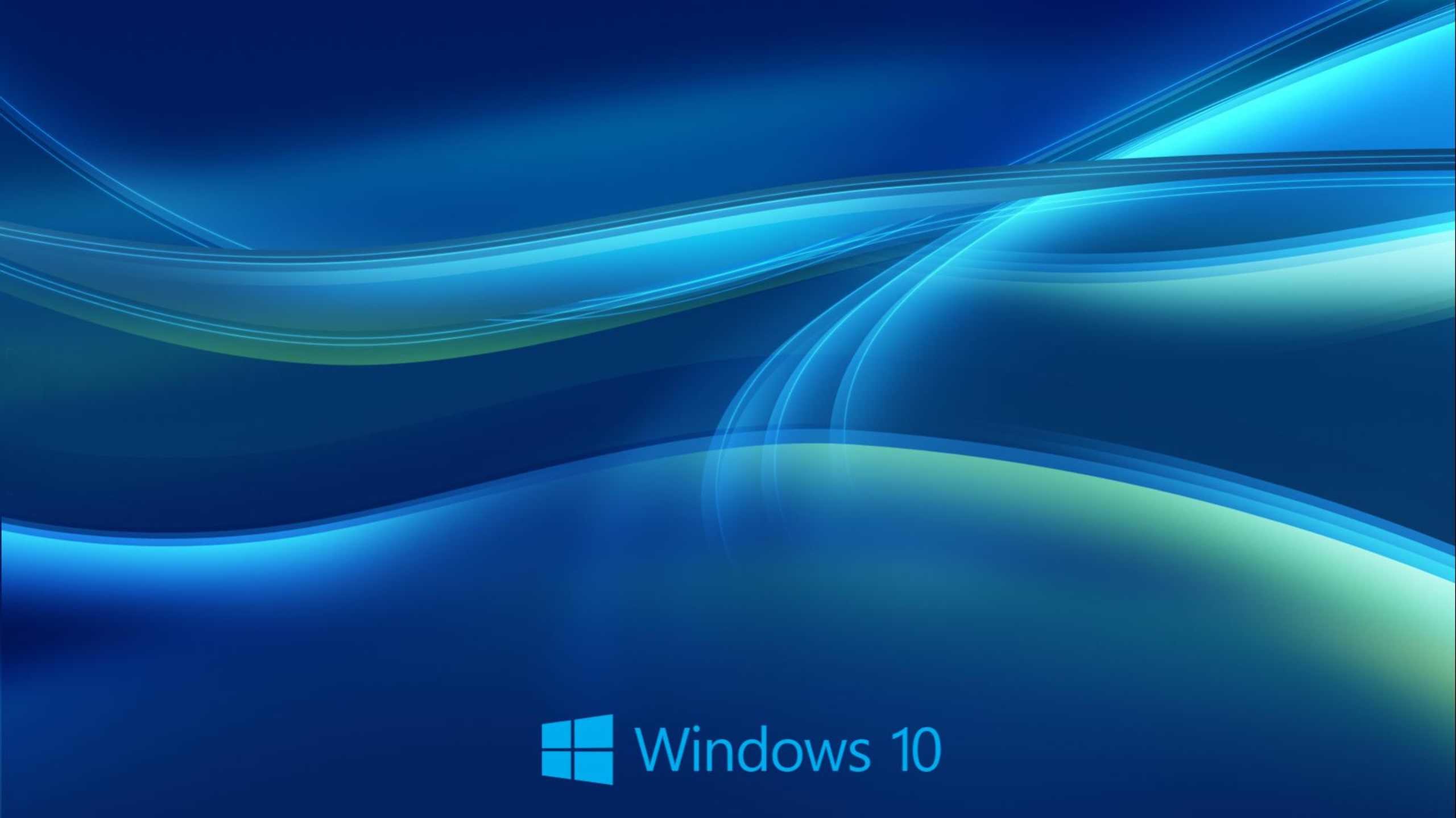 Windows 10, Microsoft, Onde, Sfondo blu, 2560x1440, wallpaper desktop