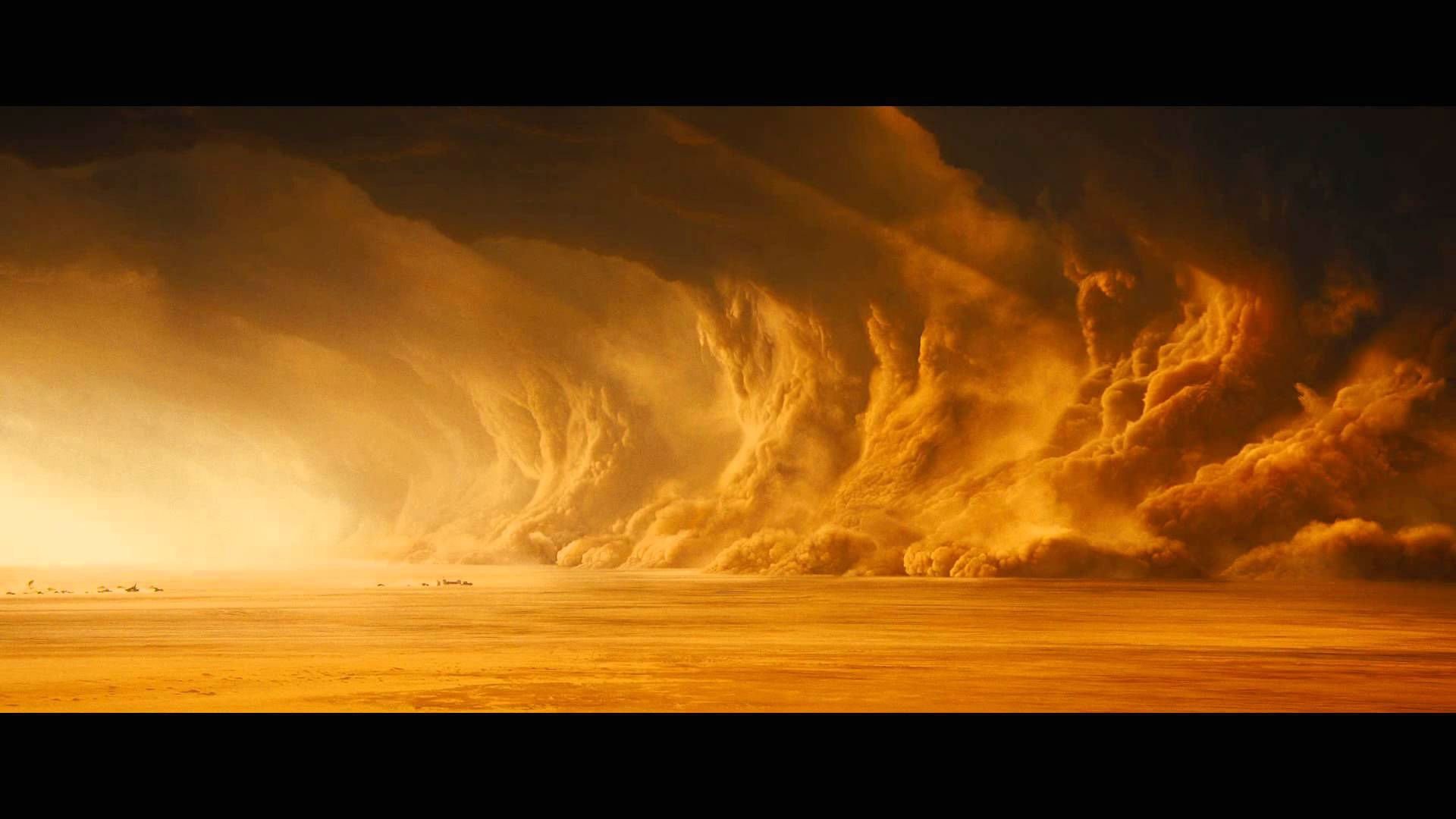 Mad Max: Fury Road, Tempesta di sabbia, Deserto, Toni arancioni, sfondo Full HD per PC