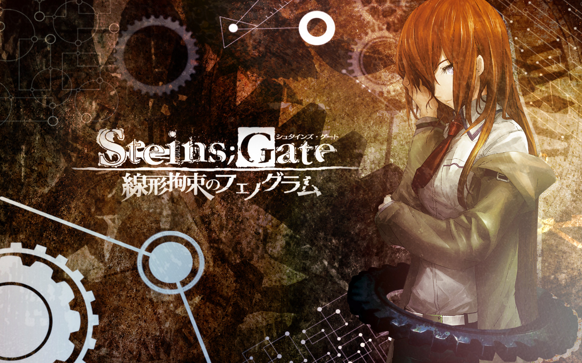 Kurisu Makise, Steins;Gate: Linear Bounded Phenogram, Logo, Ingranaggi, sfondo 1920x1200 per PC