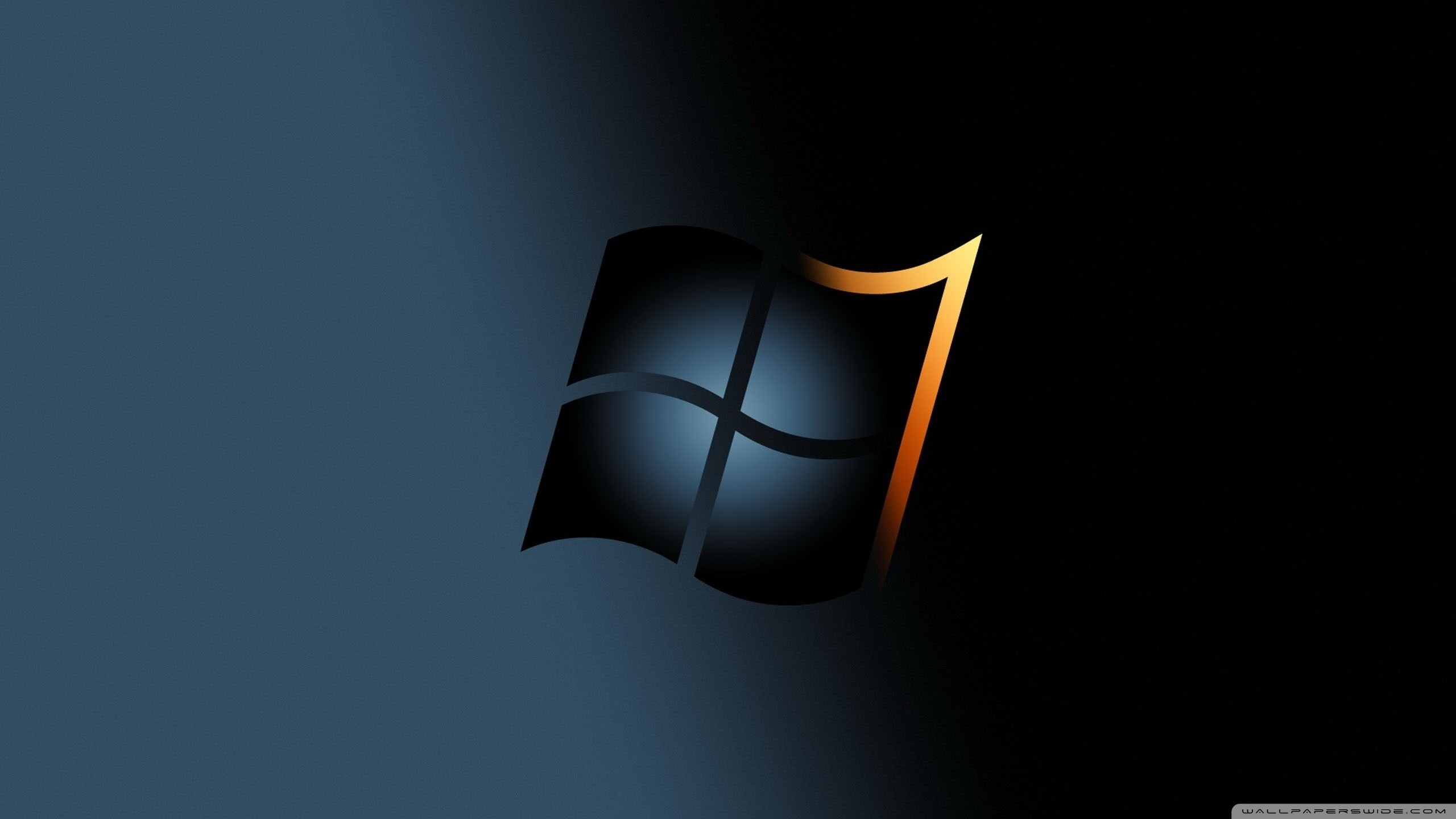 Windows 7, Logo Windows, Sfondo scuro, 2K, wallpaper per PC