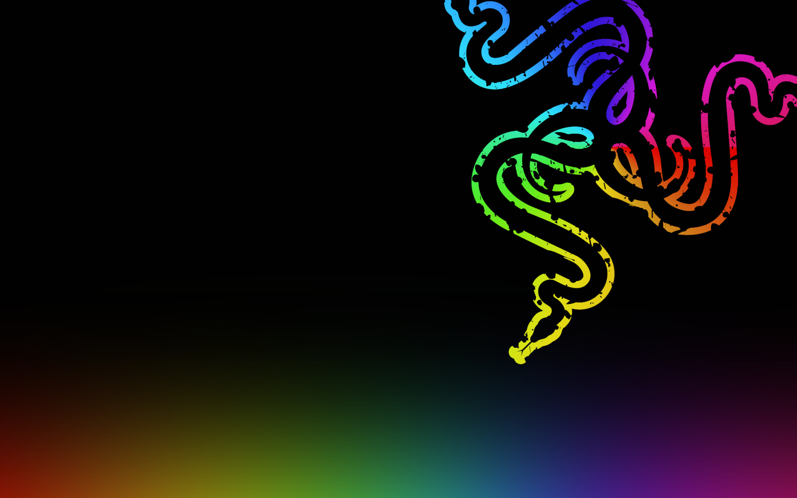 Razer, Razer Chroma, Logo Razer, Arcobaleno, Sfondo nero, 2K, wallpaper per computer