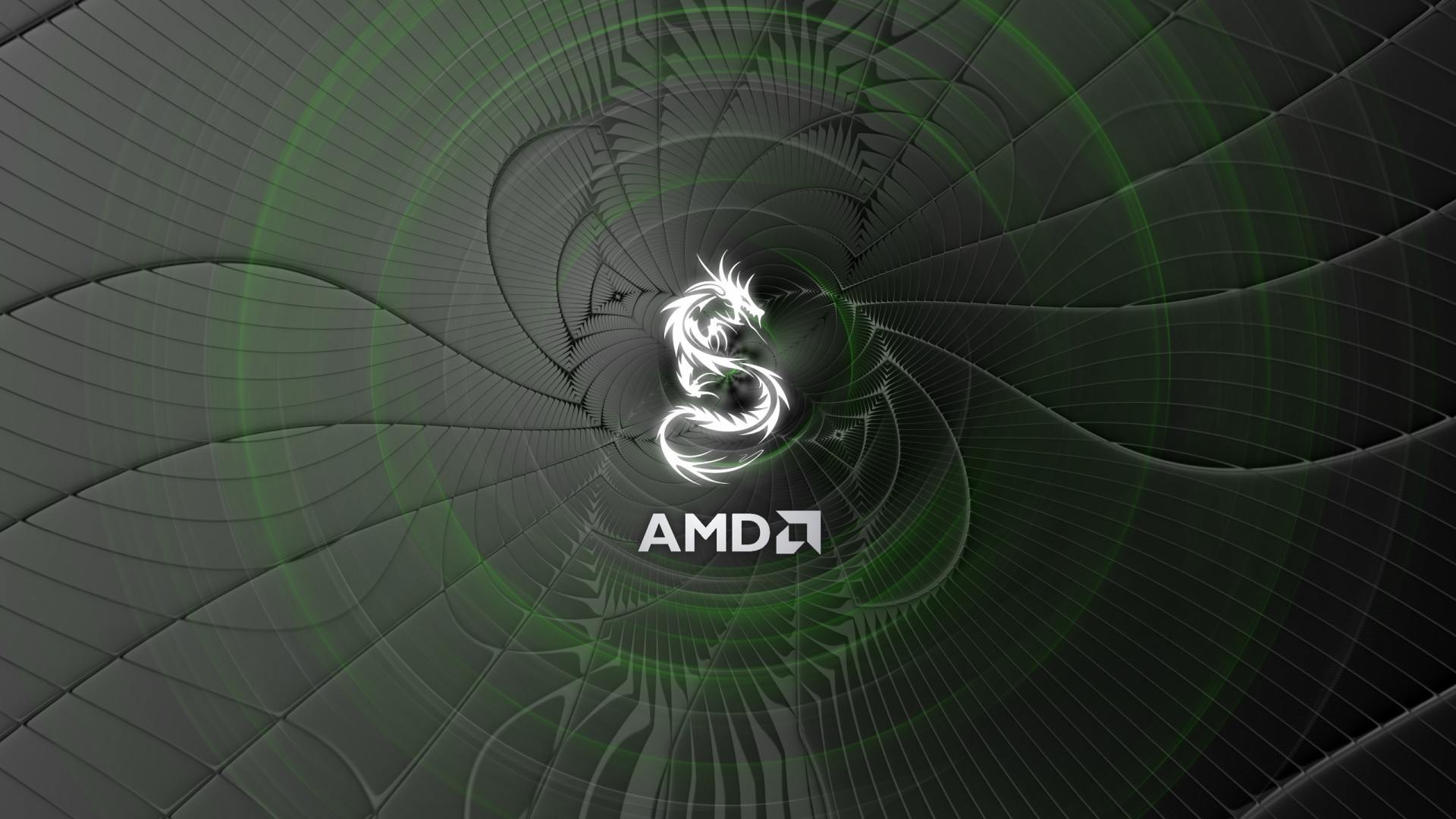 AMD, Drago, Verde, Grigio, 16:9 Full HD, sfondo widescreen