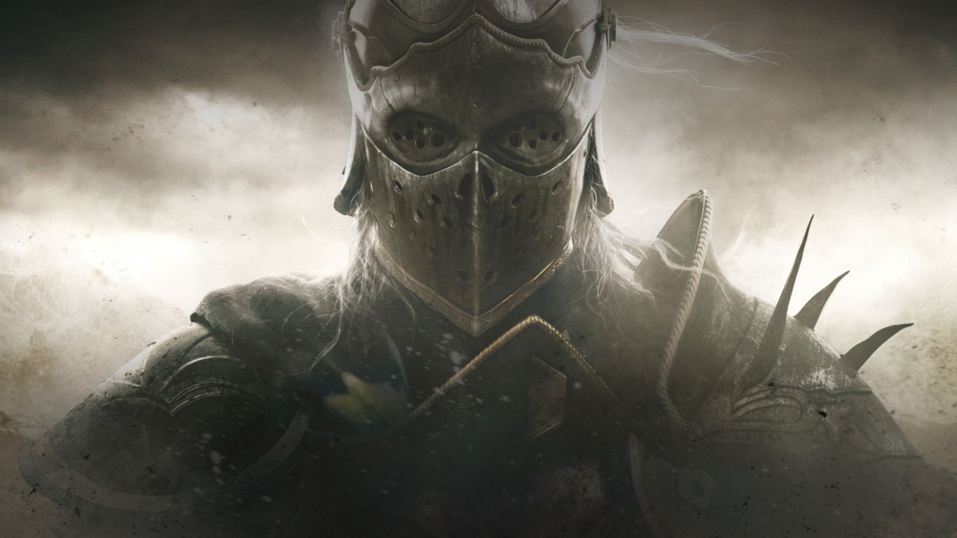 For Honor, Conquistatore, Elmo, Primo piano, Seppia, Full HD, sfondo desktop