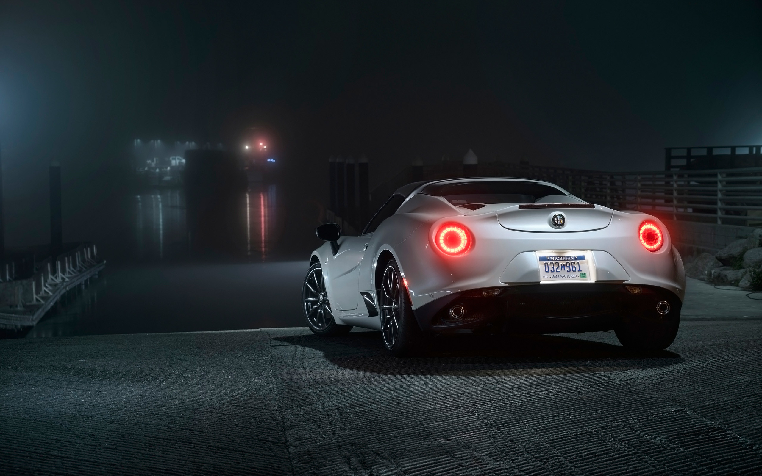 Alfa Romeo 4C, Alfa Romeo, Notte, Bianco, 2560x1600, sfondo per PC