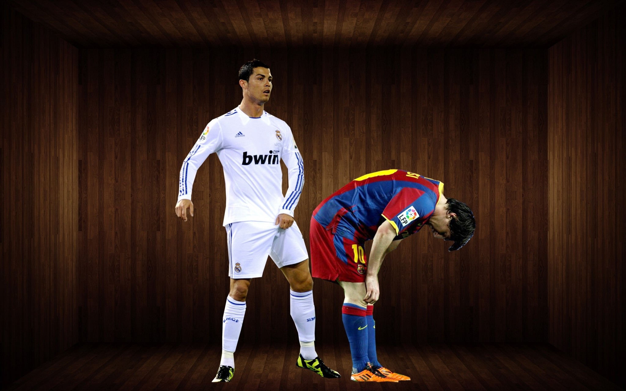 Lionel Messi, Cristiano Ronaldo, Real Madrid, FC Barcelona, Rivalità, wallpaper desktop Full HD