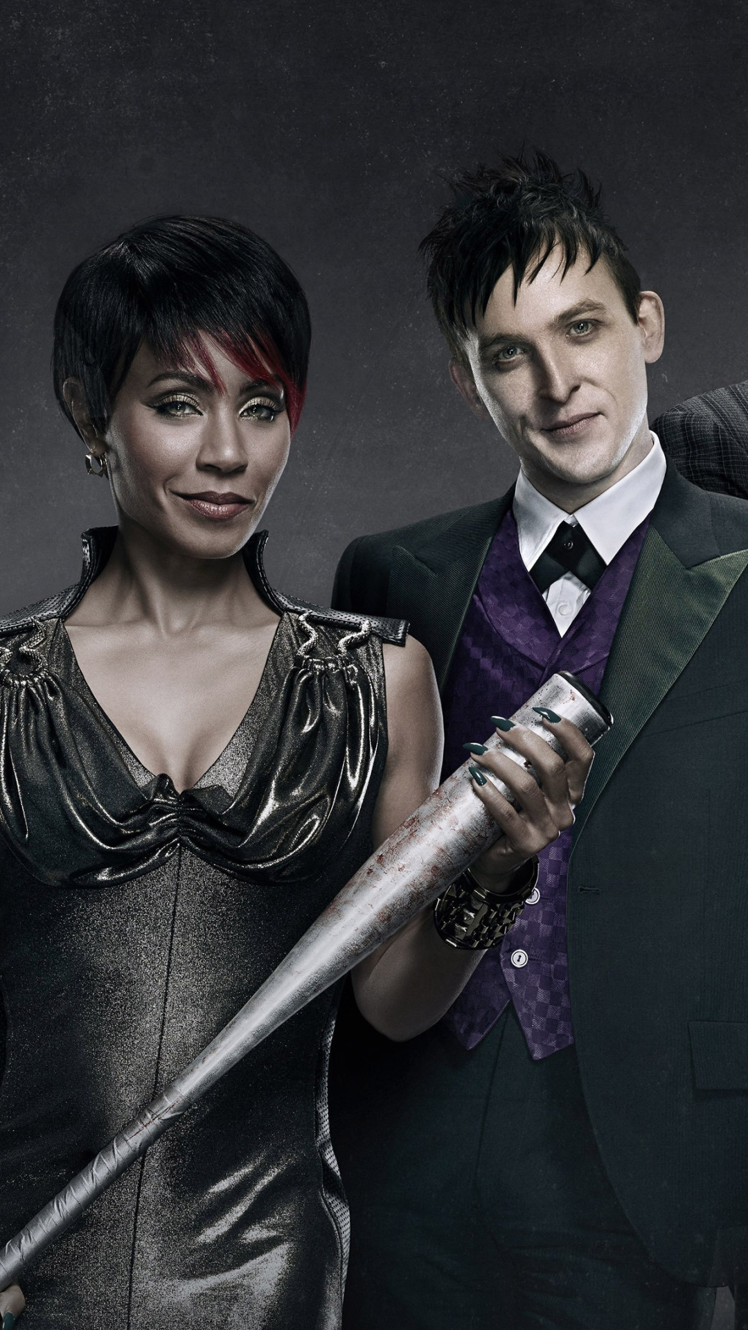 Gotham, Fish Mooney, Jada Pinkett Smith, Pinguino, Mazza da baseball, sfondo per iPhone